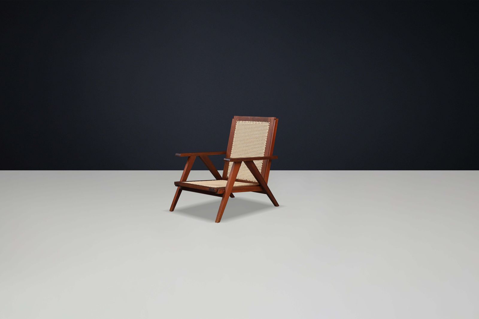 photo vinterior 1950s French Teak And Cane Armchairs – Mid Century Modern Icons