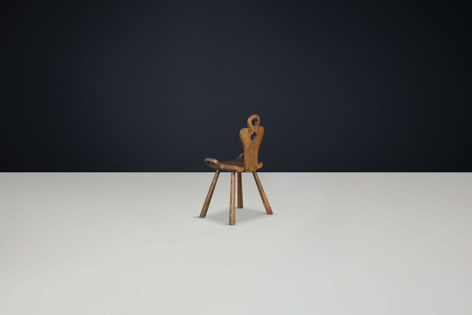 Set Of 8 Sculptural French Alpine Chairs In Solid Oak, France, 1950s photo 6596.0