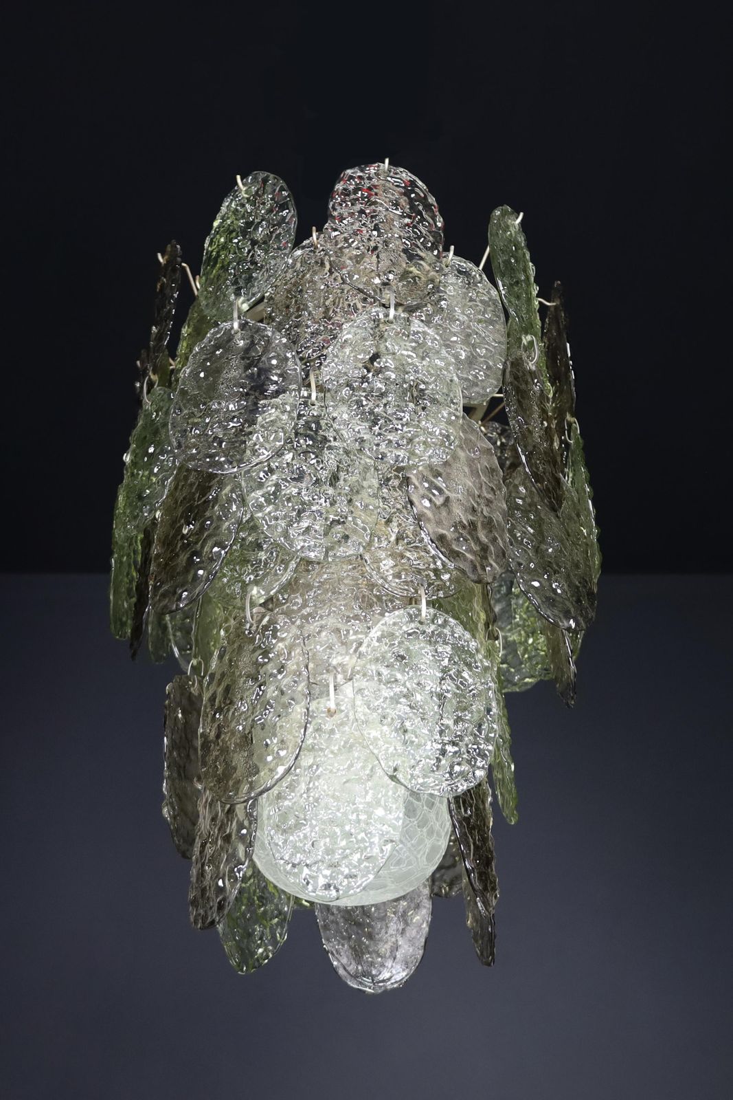 Brutalist  Murano Waterfall Chandelier By Carlo Nason For Mazzega, Italy, 1960s photo for sale