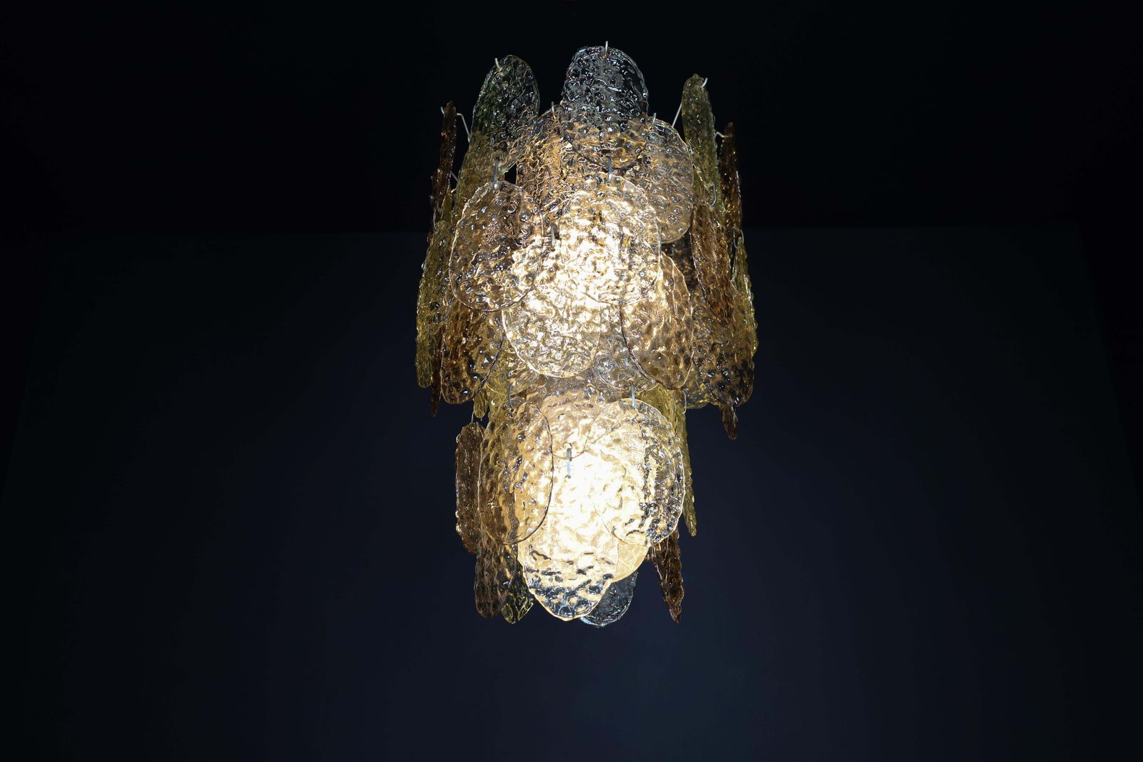 Brutalist  Murano Waterfall Chandelier By Carlo Nason For Mazzega, Italy, 1960s photo vintage