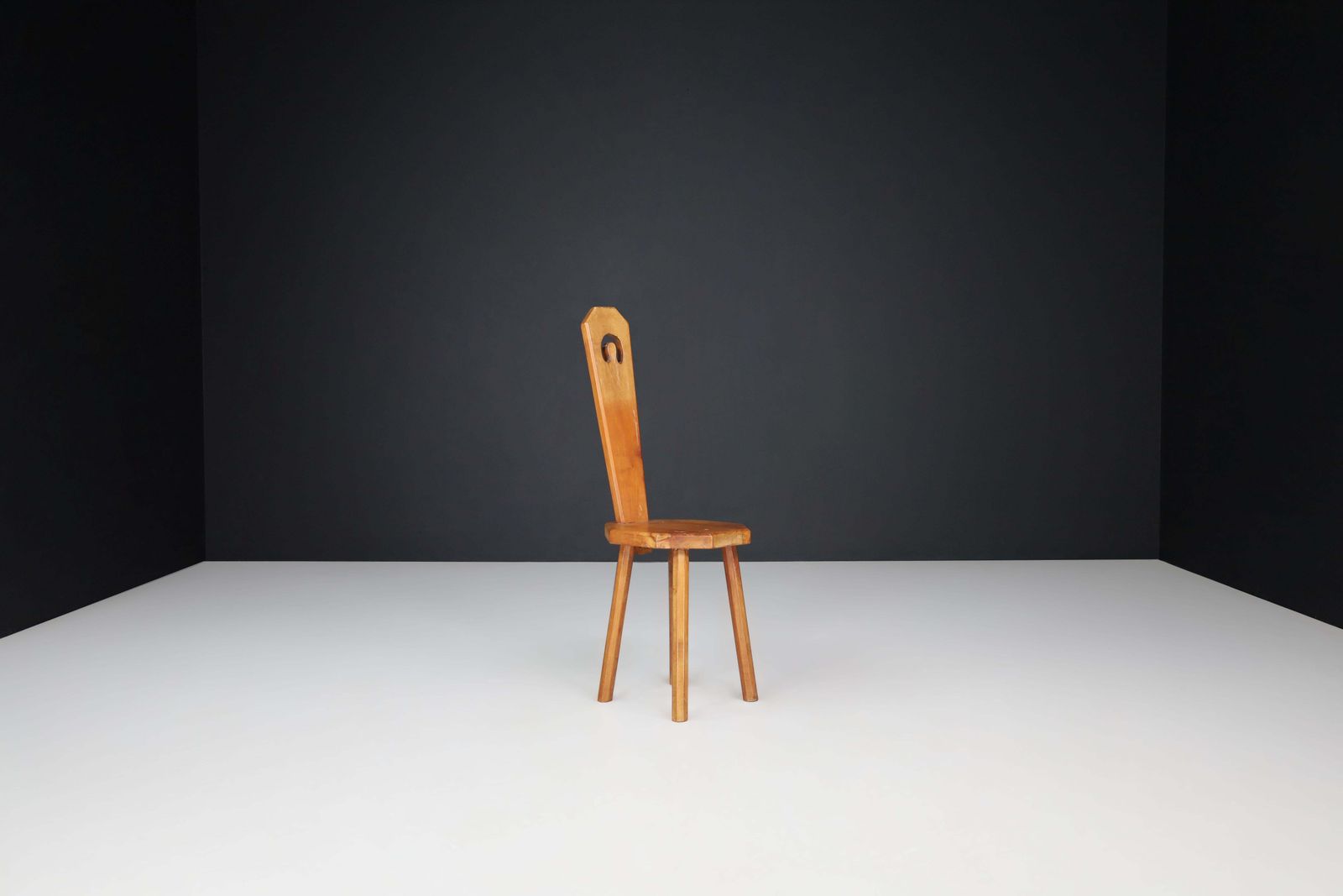 Set Of Six Sculptural French Beechwood Chairs, 1950s photo vinterior