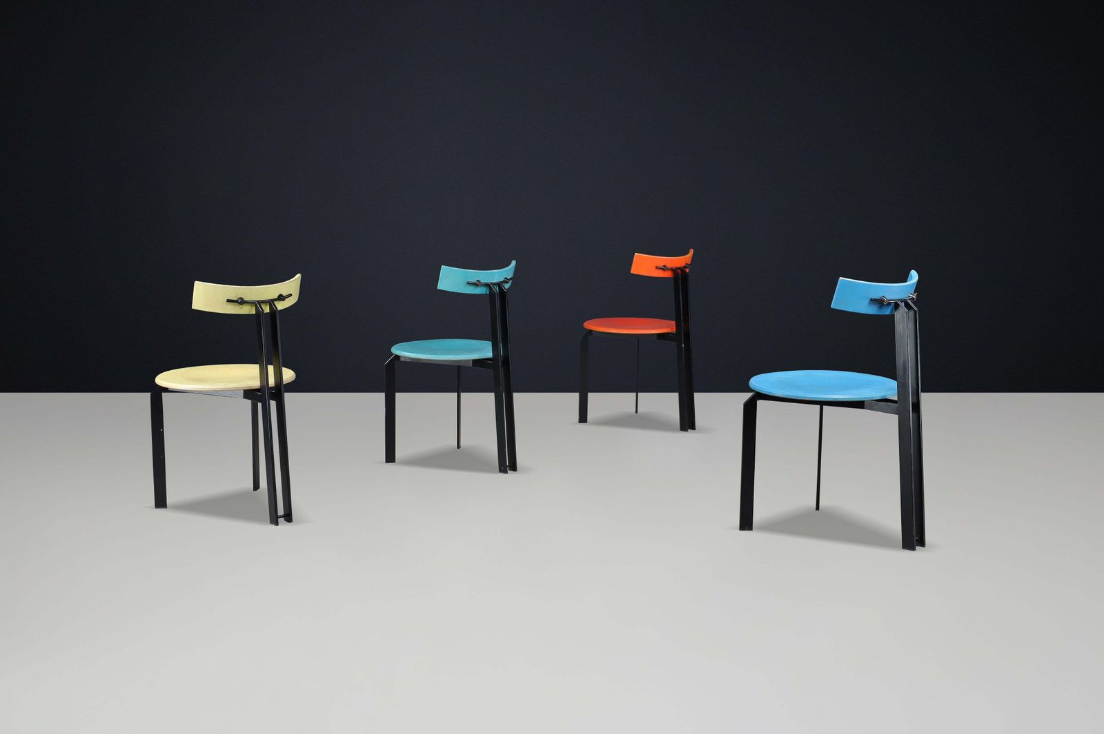 Set Of 4 ‘Zeta’ Postmodern Dining Chairs By Harvink, Netherlands, 1980s photo buy
