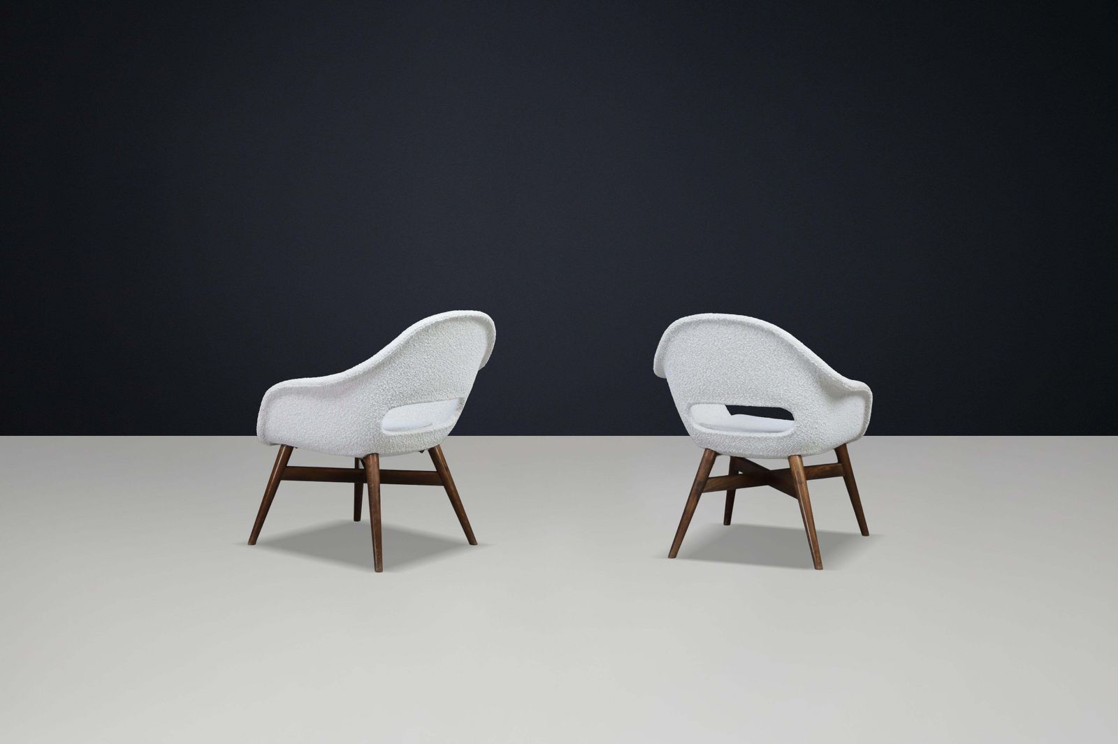 Mid Century Fiberglass Easy Chairs By Miroslav Navrátil, Czechoslovakia 1960s photo Furniture