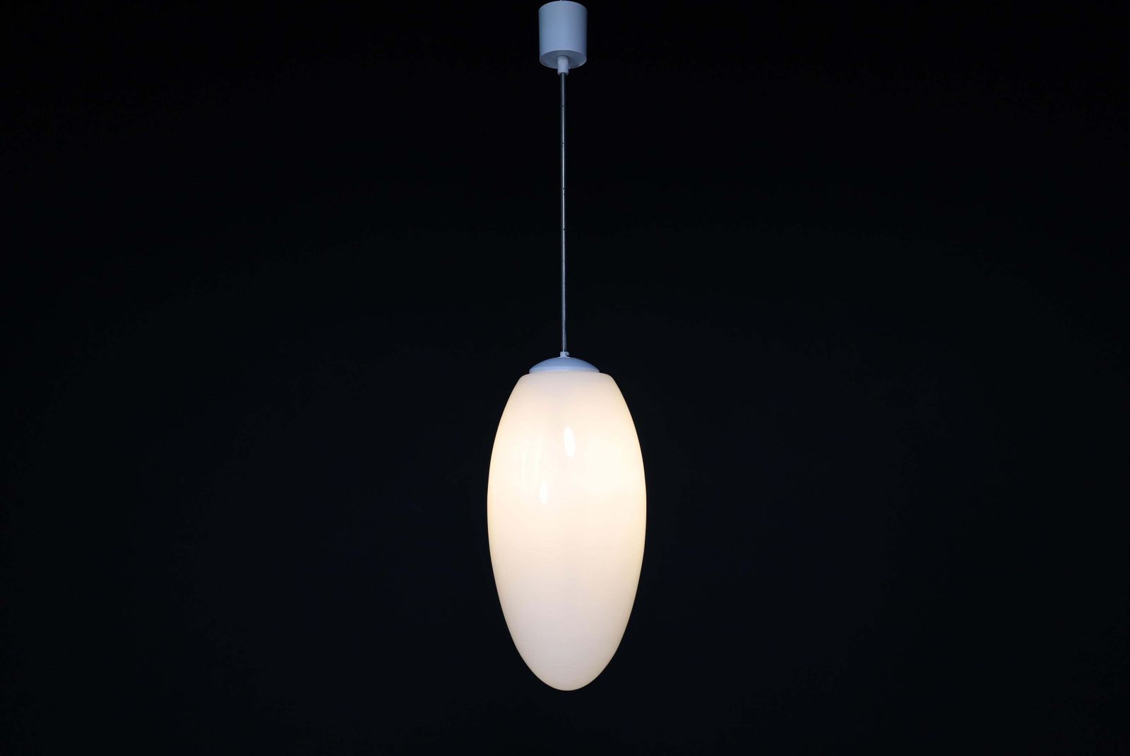 Large Set Pendants Ellipse Opaline Glass, Europe The 1960s. photo vintage