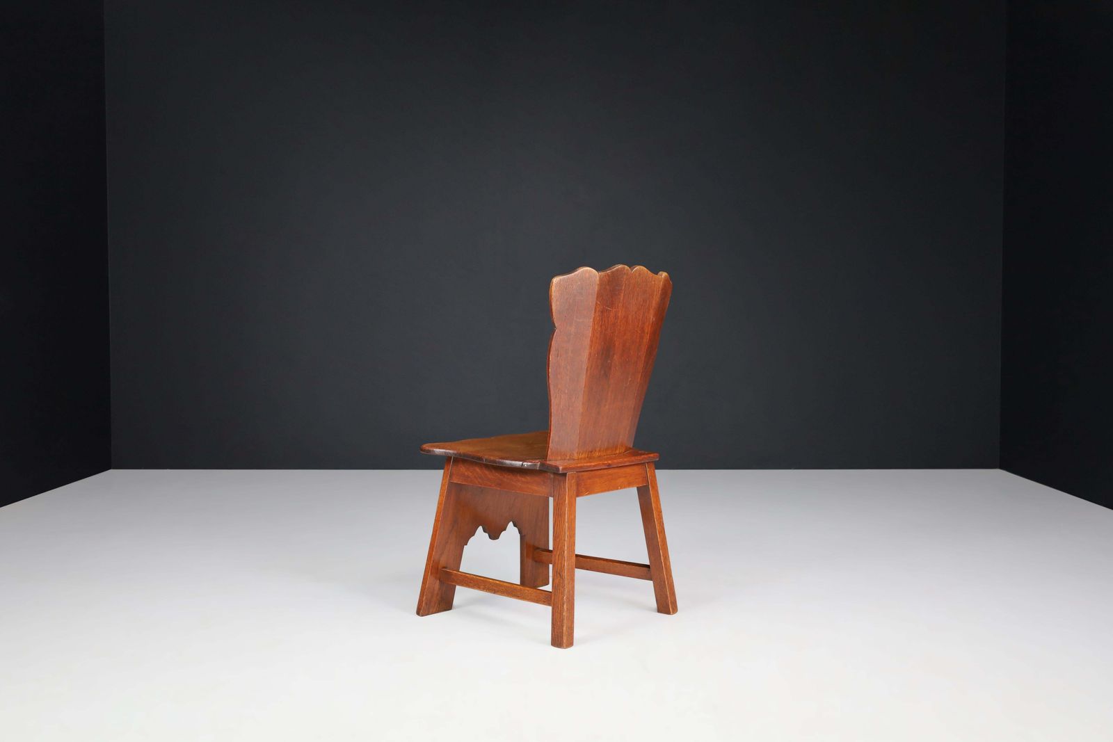 photo for sale Set Of Six Rural Oak Dining Chairs, Spain, 1950s