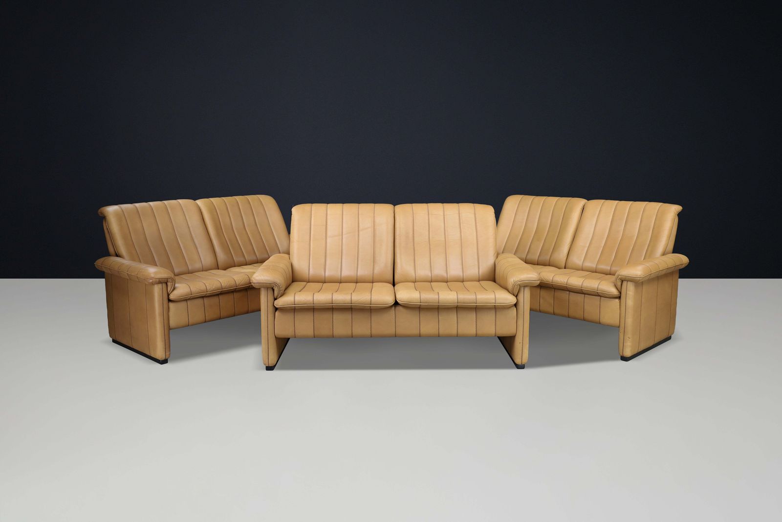 Set Of Three De Sede Ds 83 Sofas In Tan Leather, Switzerland, 1970s photo 8346.0
