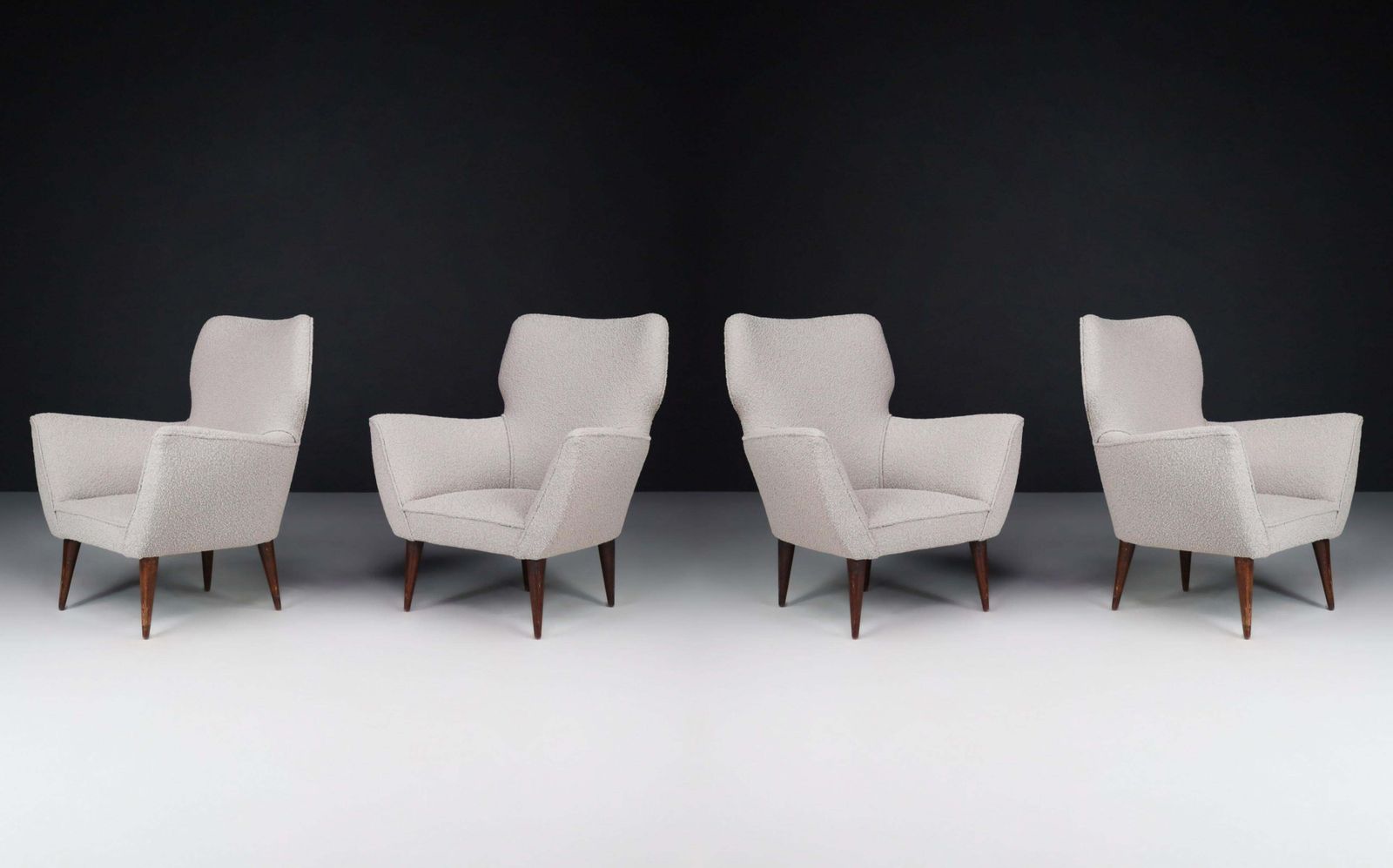 Armchairs With Tapered Wooden Legs In The Style Of Gio Ponti, Italy, In The 1950 photo furniture