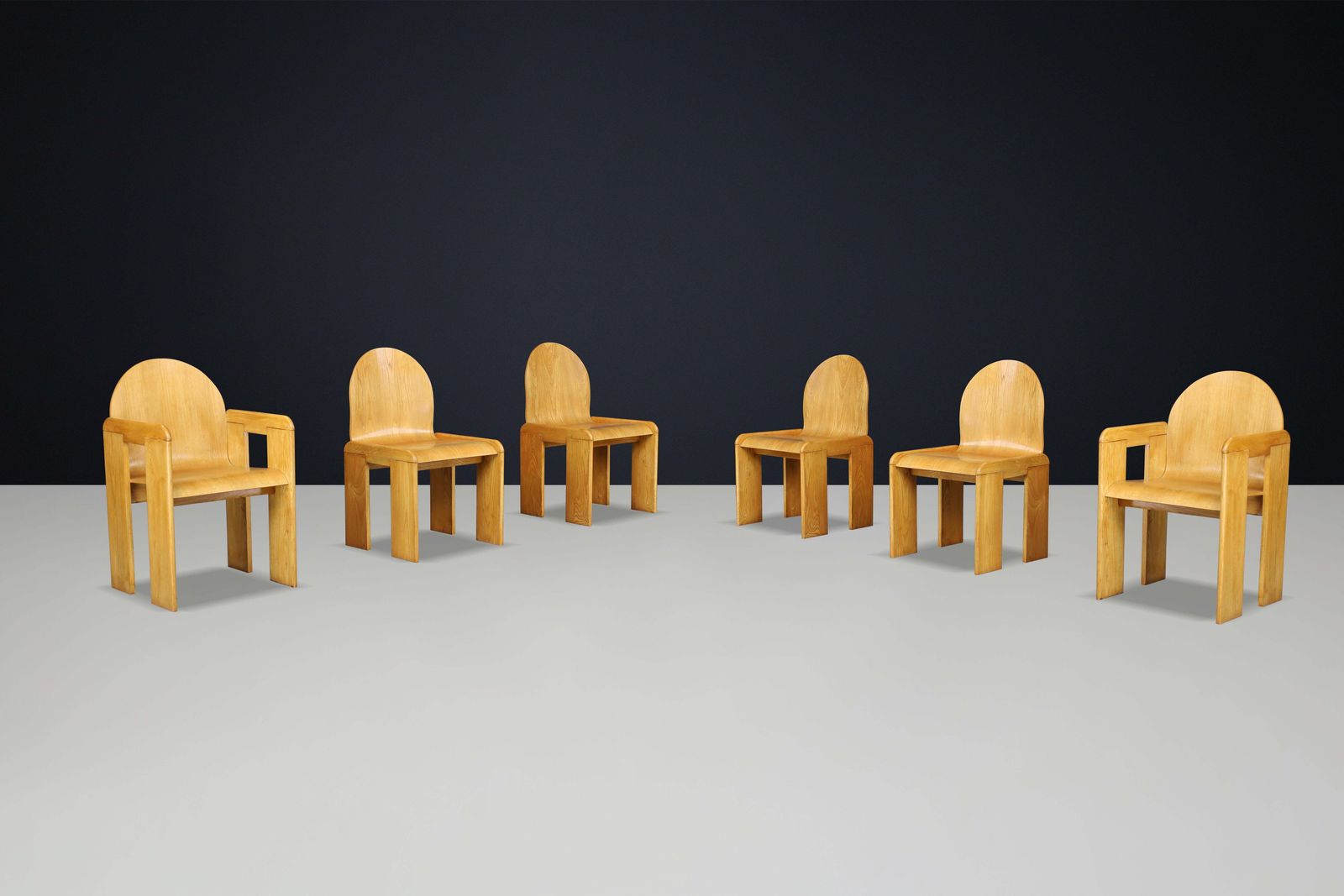 Afra & Tobia Scarpa (Attributed) Dining Room Chairs In Ash And Plywood, Italy photo furniture