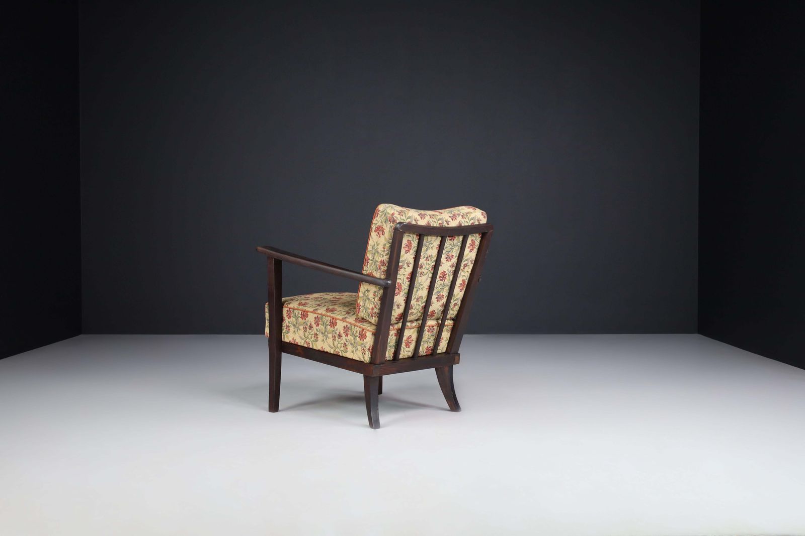 Armchairs With Floral Upholstery, France 1950s photo vinterior