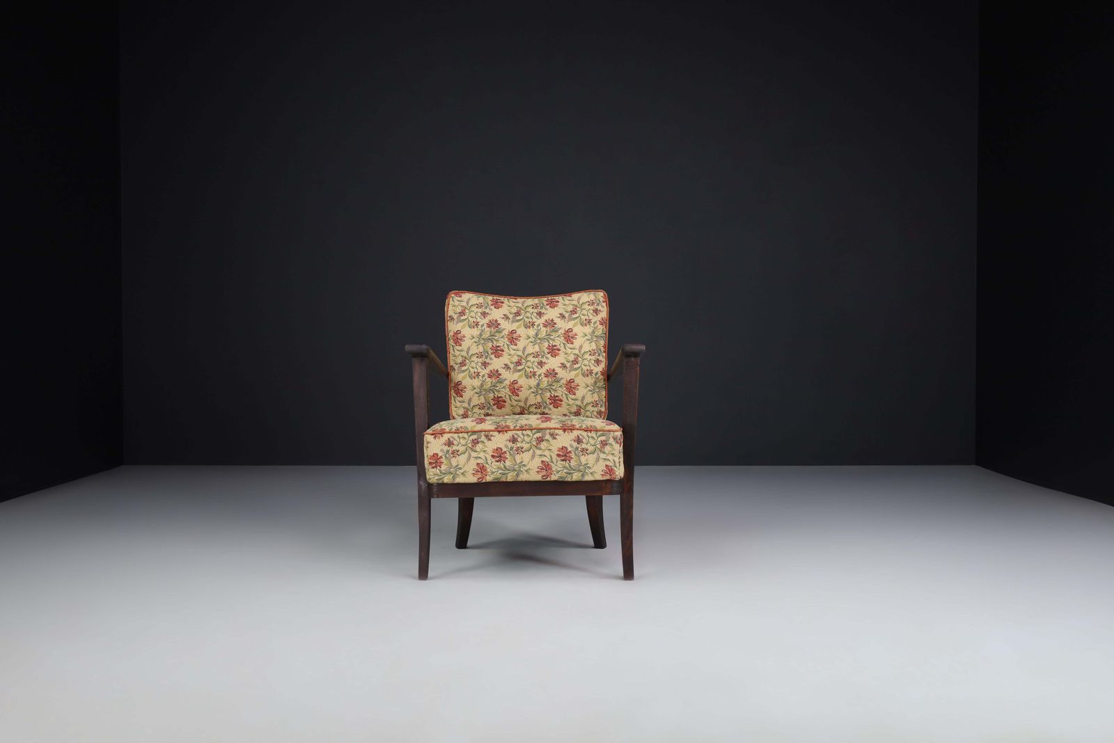 Armchairs With Floral Upholstery, France 1950s photo buy