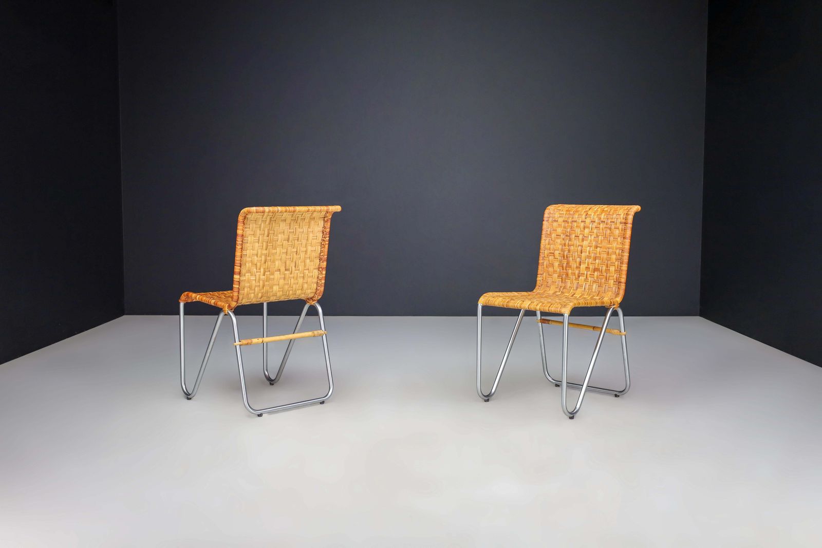 Bauhaus Diagonal Chairs By Willem Hendrik Gispen For Gispen, The Netherlands photo vinterior