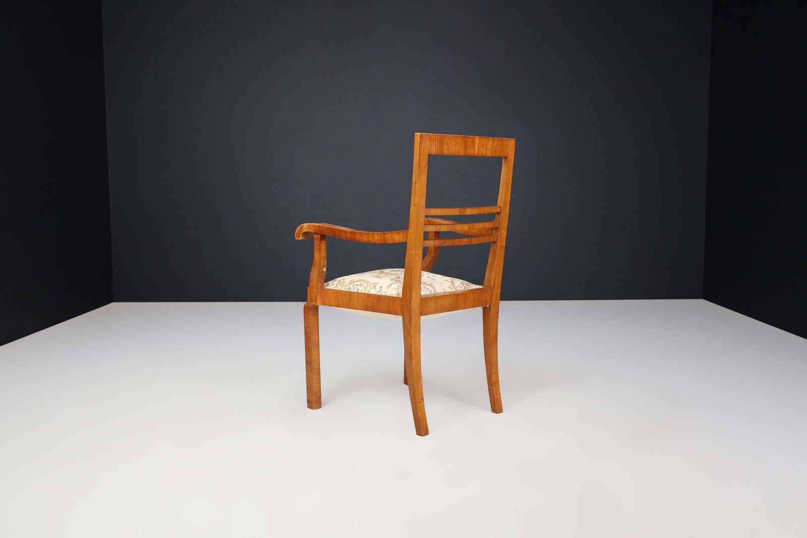 2373.0 Walnut Art Deco Armchairs Featuring Original Floral Upholstery, Cz 1930 photo