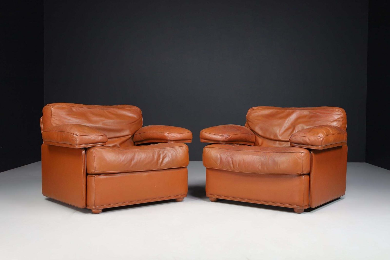 Tito Agnoli For Poltrona Frau Leather Lounge Chairs By, Italy 1970s photo furniture