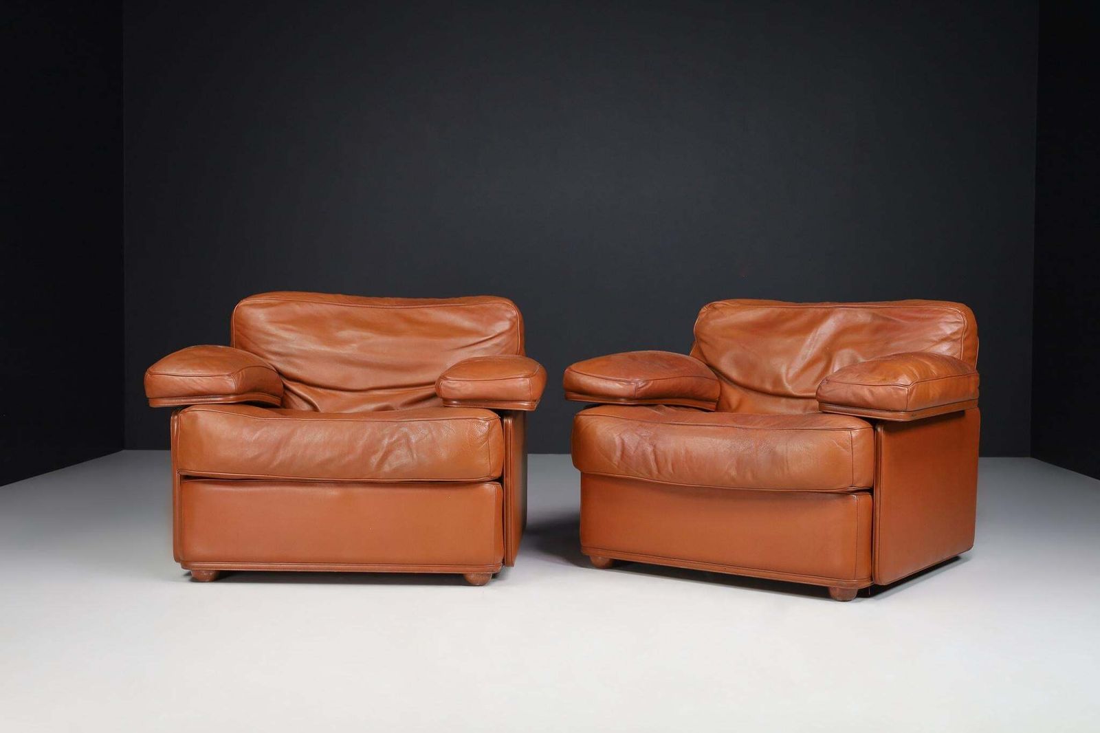 Tito Agnoli For Poltrona Frau Leather Lounge Chairs By, Italy 1970s photo Furniture