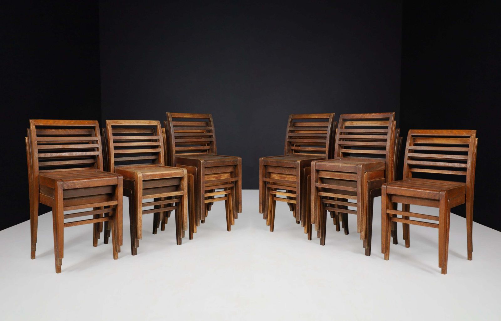 René Gabriel Oak "Reconstruction" Chairs, France 1946 photo furniture