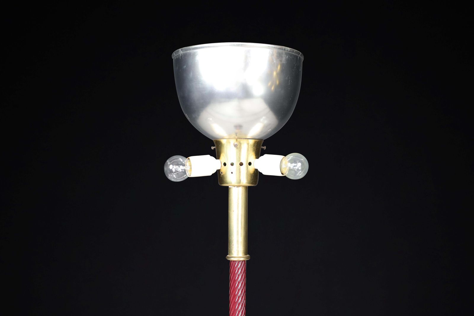 J.T. Kalmar Floor Lamp In Brass And Ruby Glass Rod, Austria, 1960s photo buy