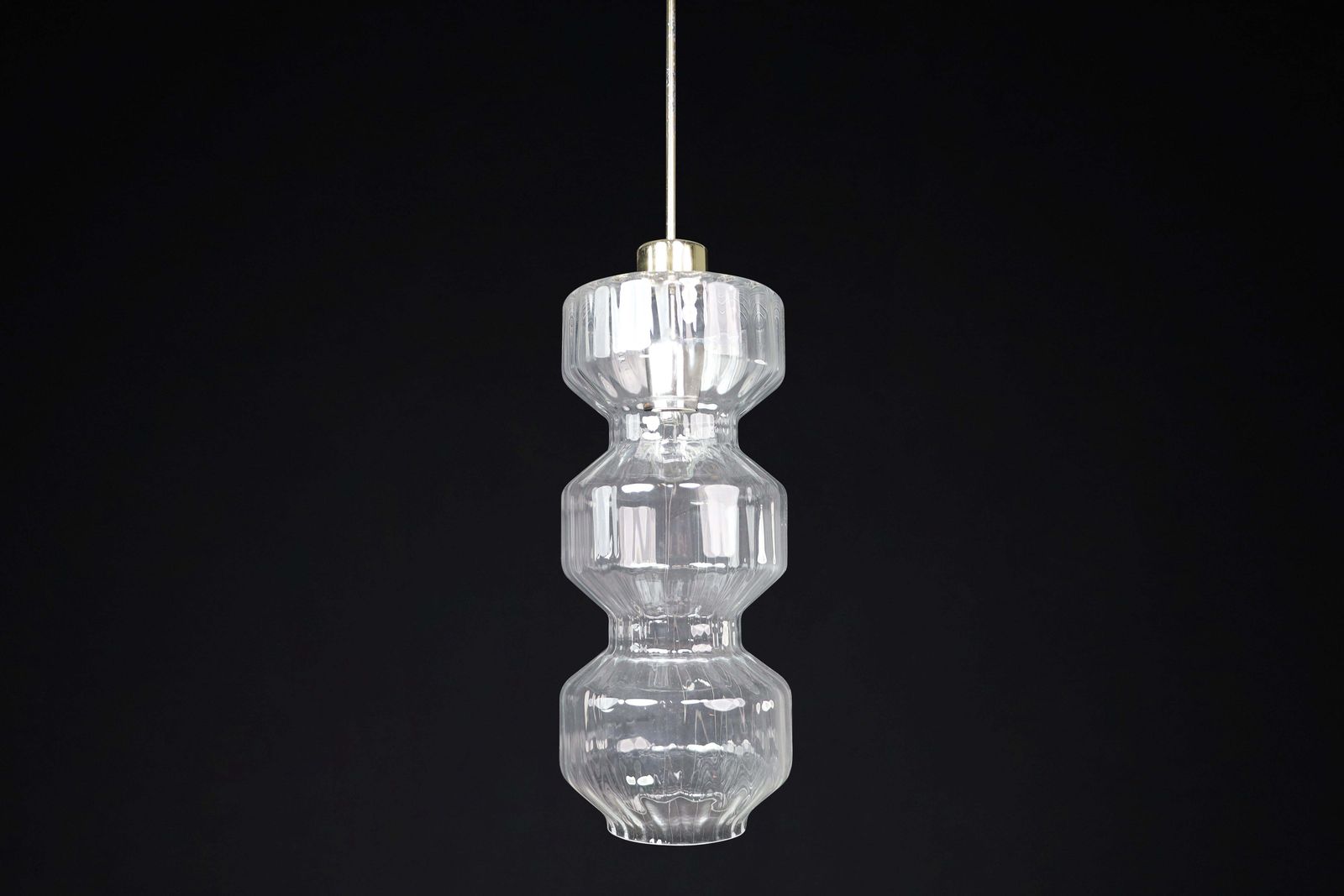 Mid Century Modern Glass And Brass Pendants, Bohemia, Czechoslovakia, 1970s photo furniture