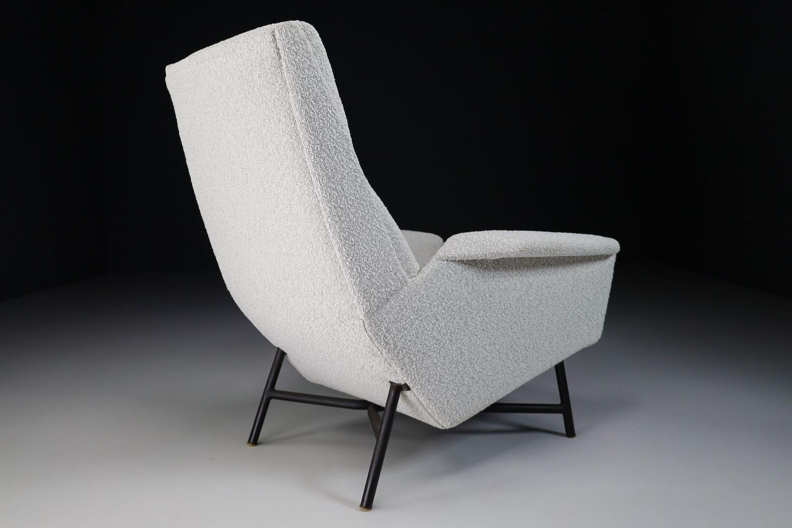 Midcentury Modern Lounge Chair In Re Upholstered Boucle Wool By Guy Besnard 1959 photo Furniture