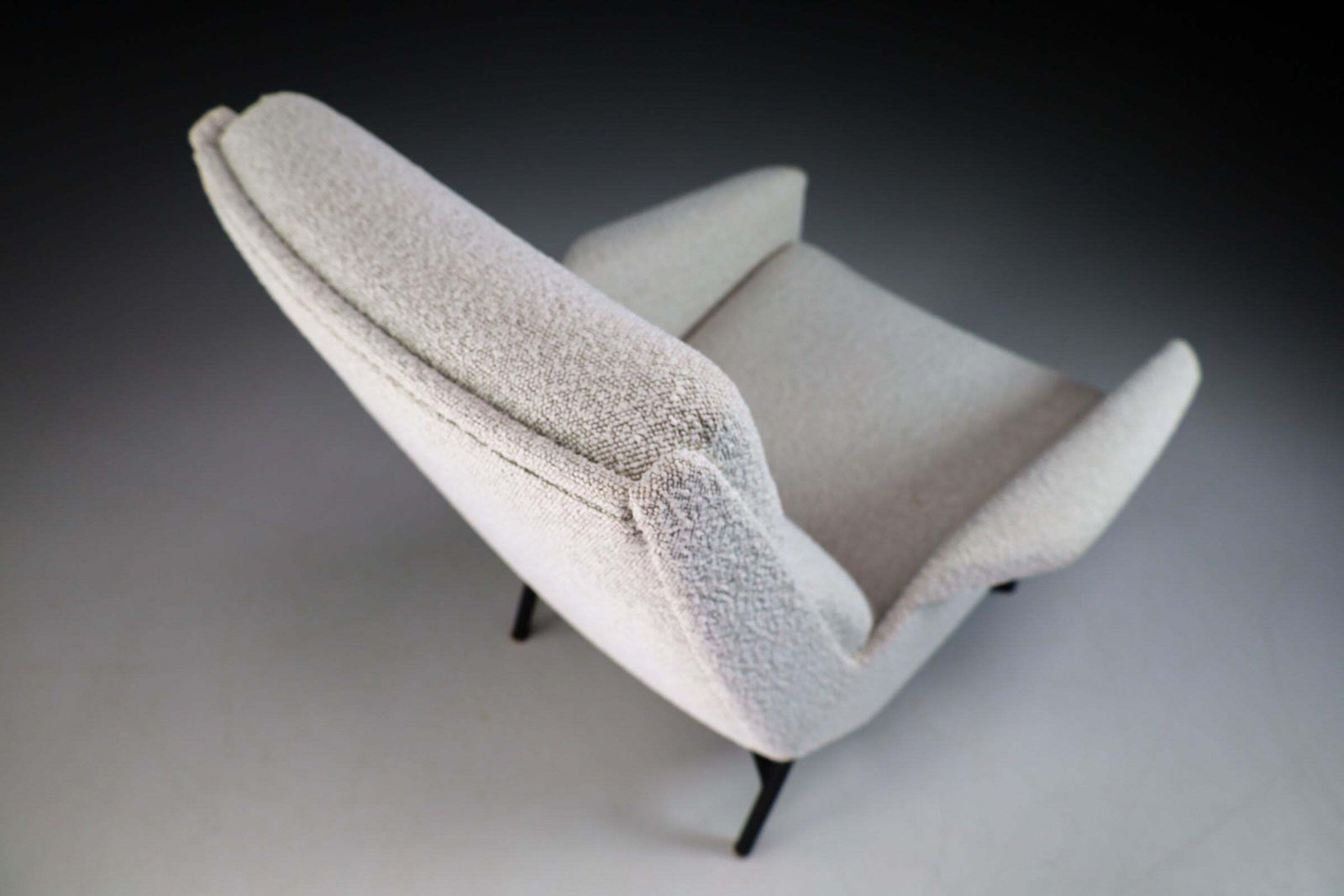 Midcentury Modern Lounge Chair In Re Upholstered Boucle Wool By Guy Besnard 1959 photo vinterior