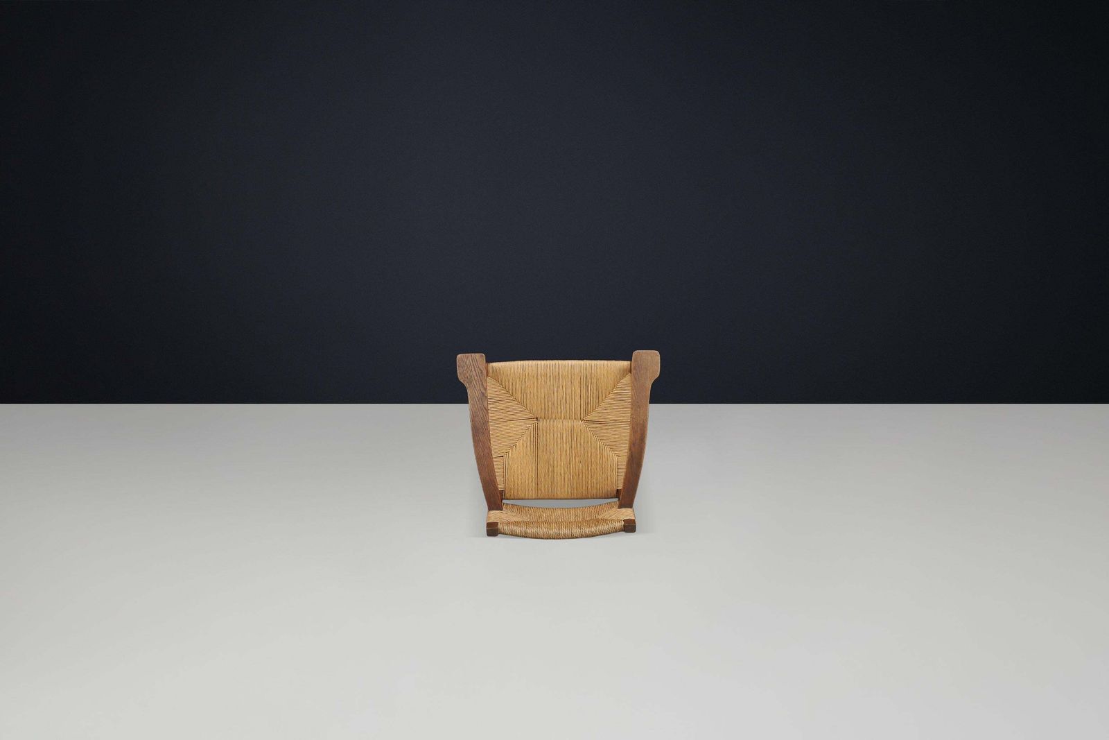 Rustic French Provincial Oak And Rush Armchair, 1940s photo Furniture