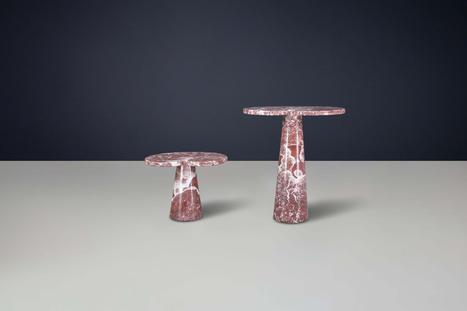 Angelo Mangiarotti Pair Of Two Rosso Marble Consoles For Skipper Italy 1970 photo for sale