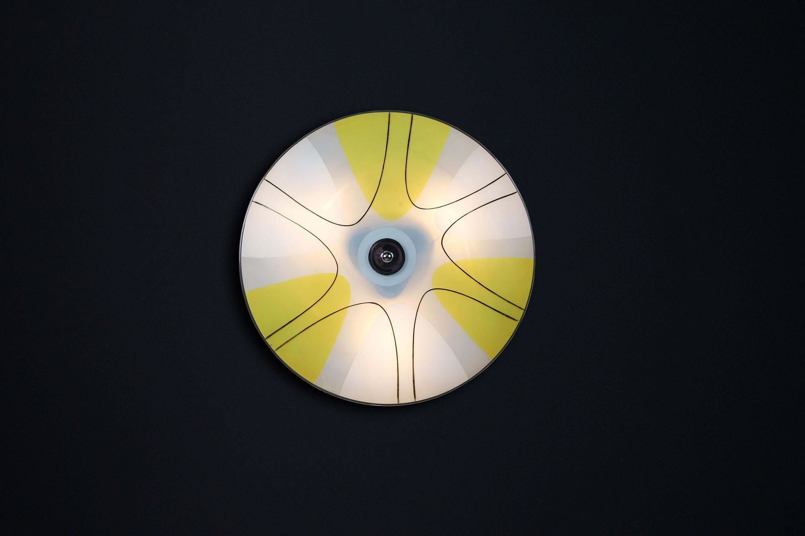 Mid Century Glass Hanging Pendant Or Wall Light Brussels World Expo 1958 (No:2) photo vinterior