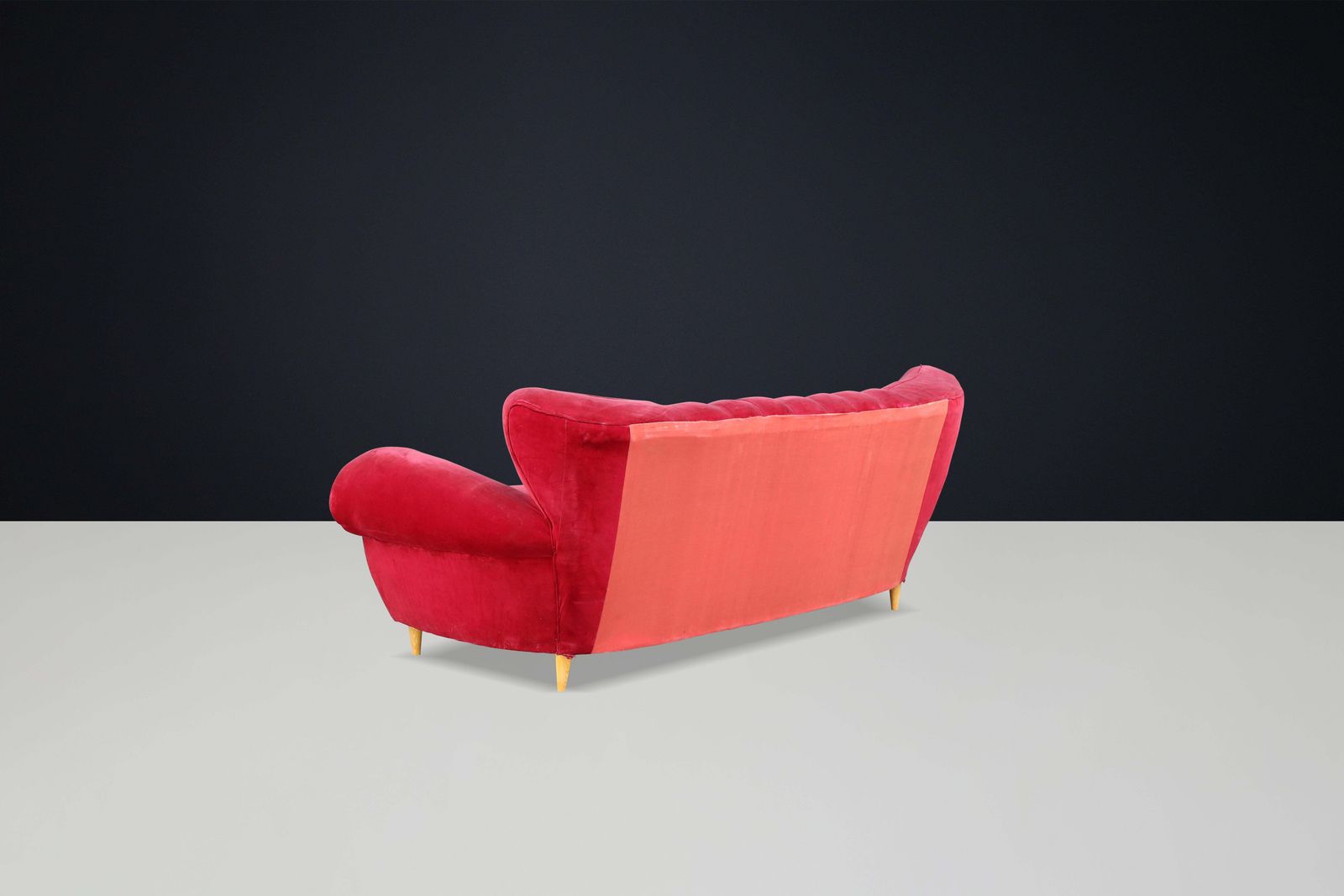 Furniture Guglielmo Ulrich Art Deco Sofa In Original Velvet Fabric, Italy 1930s photo