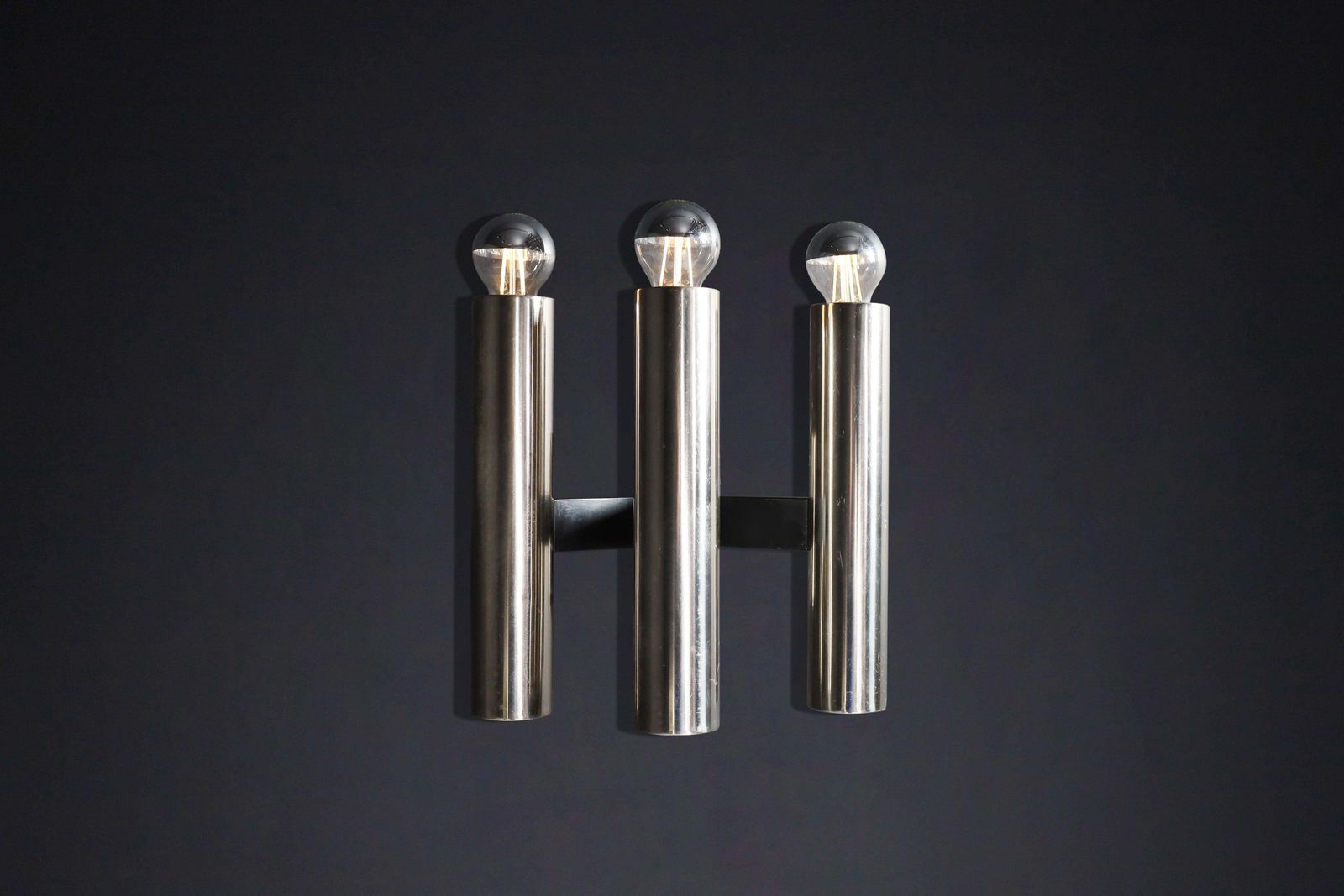 24 X Sleek Mid Century Modern Wall Lights In Chromed Steel – Germany, 1970s photo 778.0