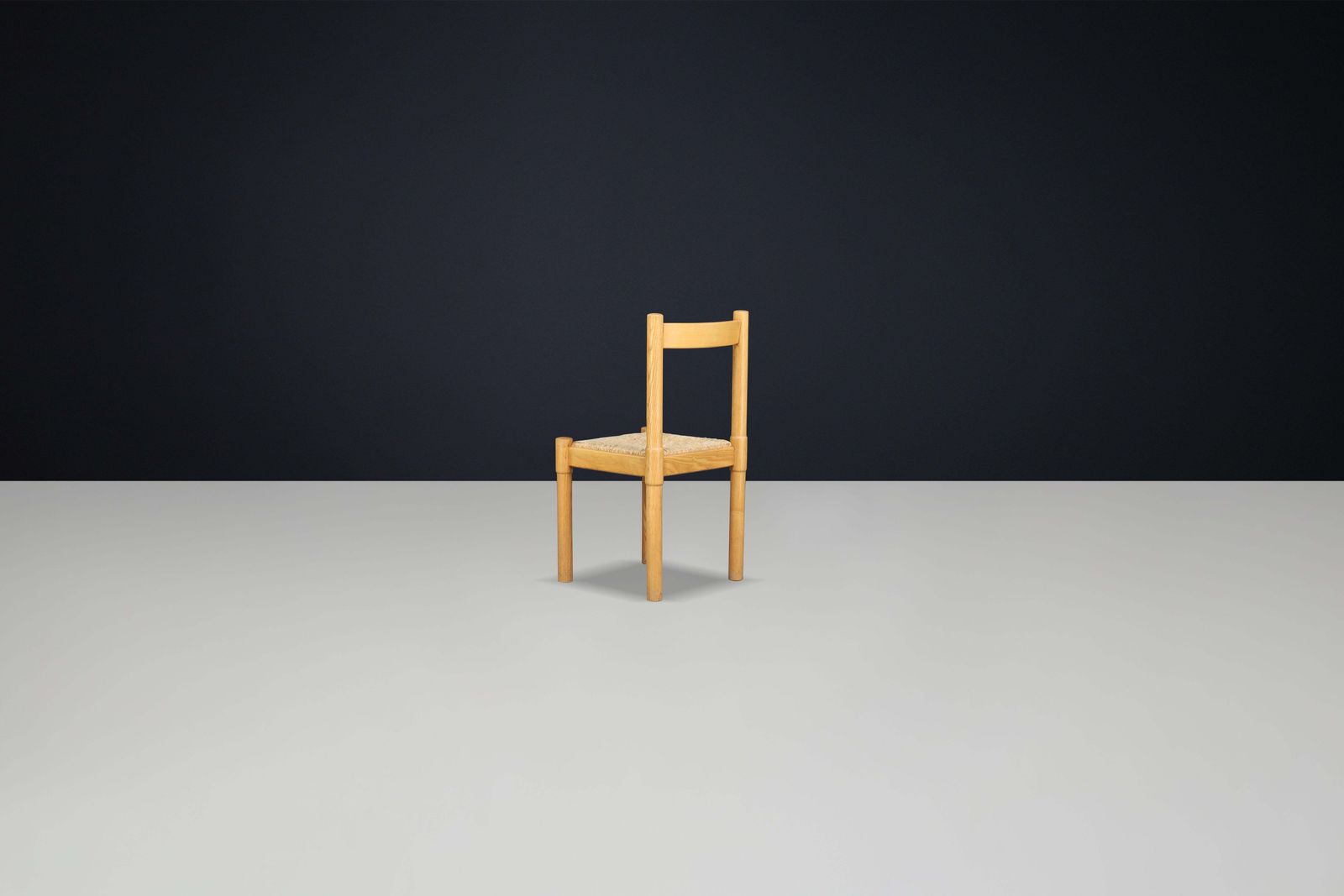Furniture Pair Of Six Ash And Rush Dining Room Chairs In The Style Of Vico Magistretti photo
