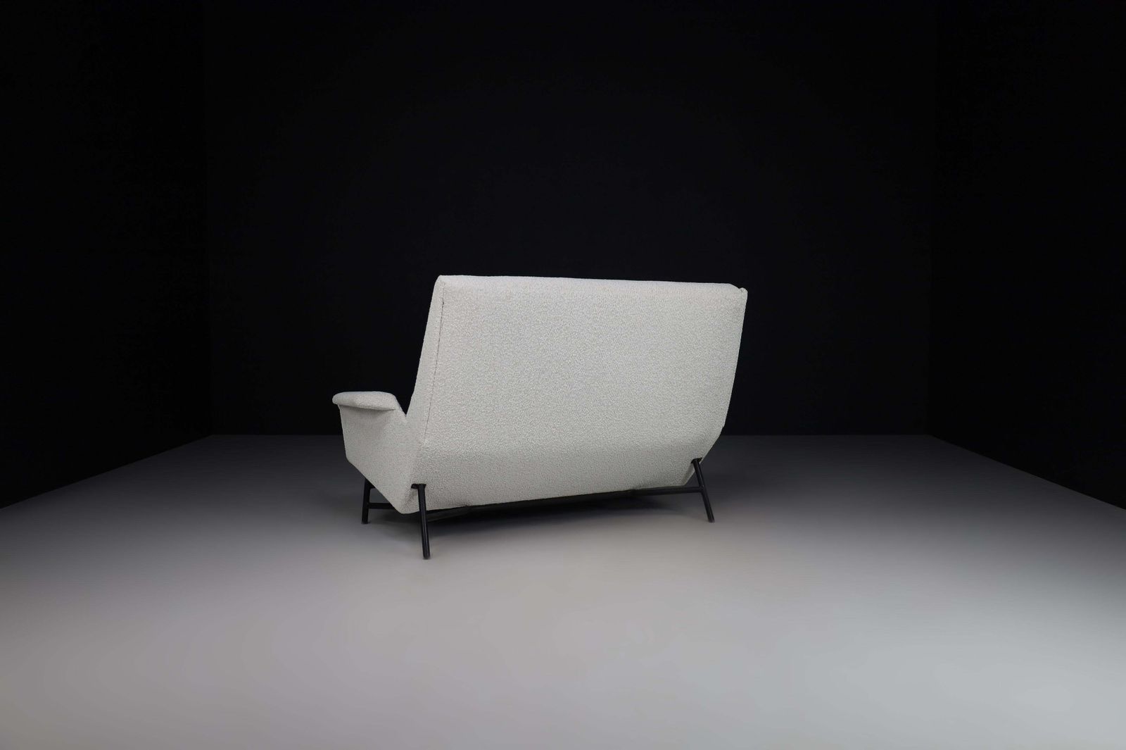 Mid Century Modern Lounge Sofa In Re Upholstered Bouclé By Guy Besnard 1959 photo 6987.0