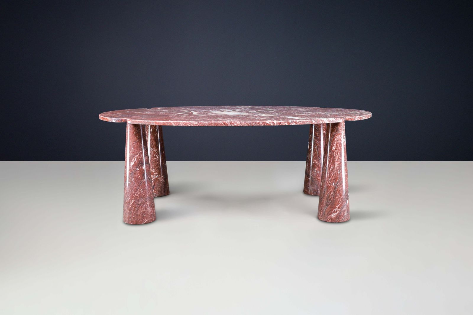 photo vintage Angelo Mangiarotti For Skipper Rosso Marble "Eros" Dining Table, Italy, 1970s