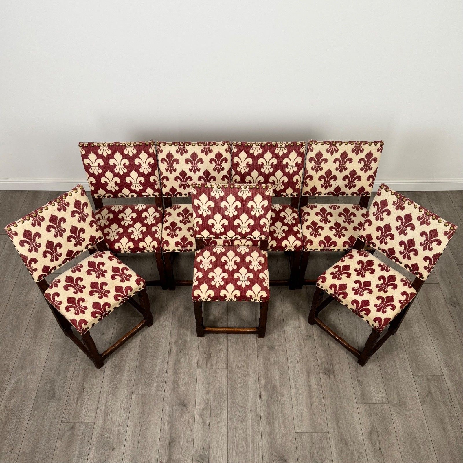 photo for sale Antique 20th Century Good Quality Set Of 14 Oak Dining Chairs