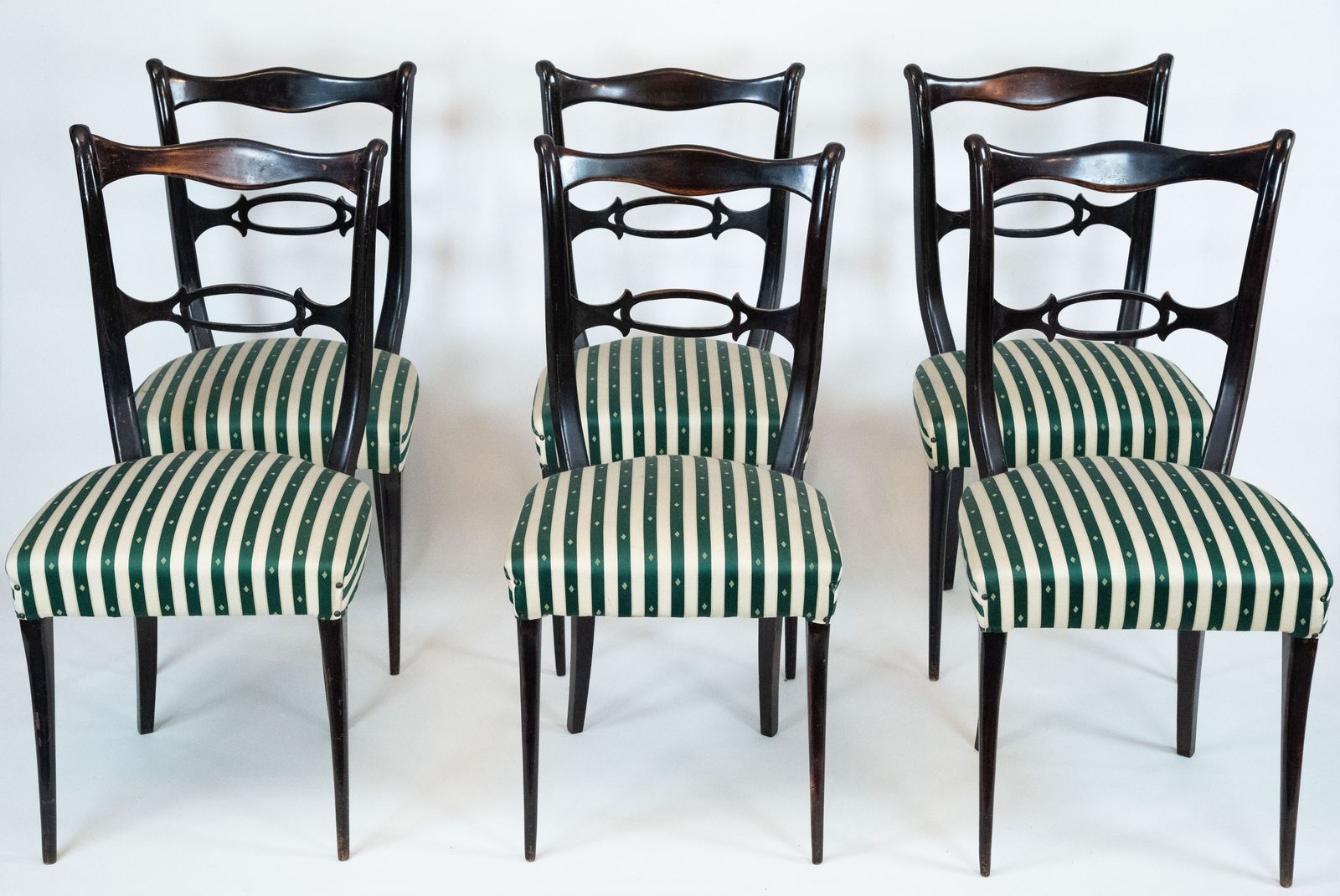 Mid Century Set Of Six Dining Chairs Attributed To Paolo Buffa. Italy 1950s