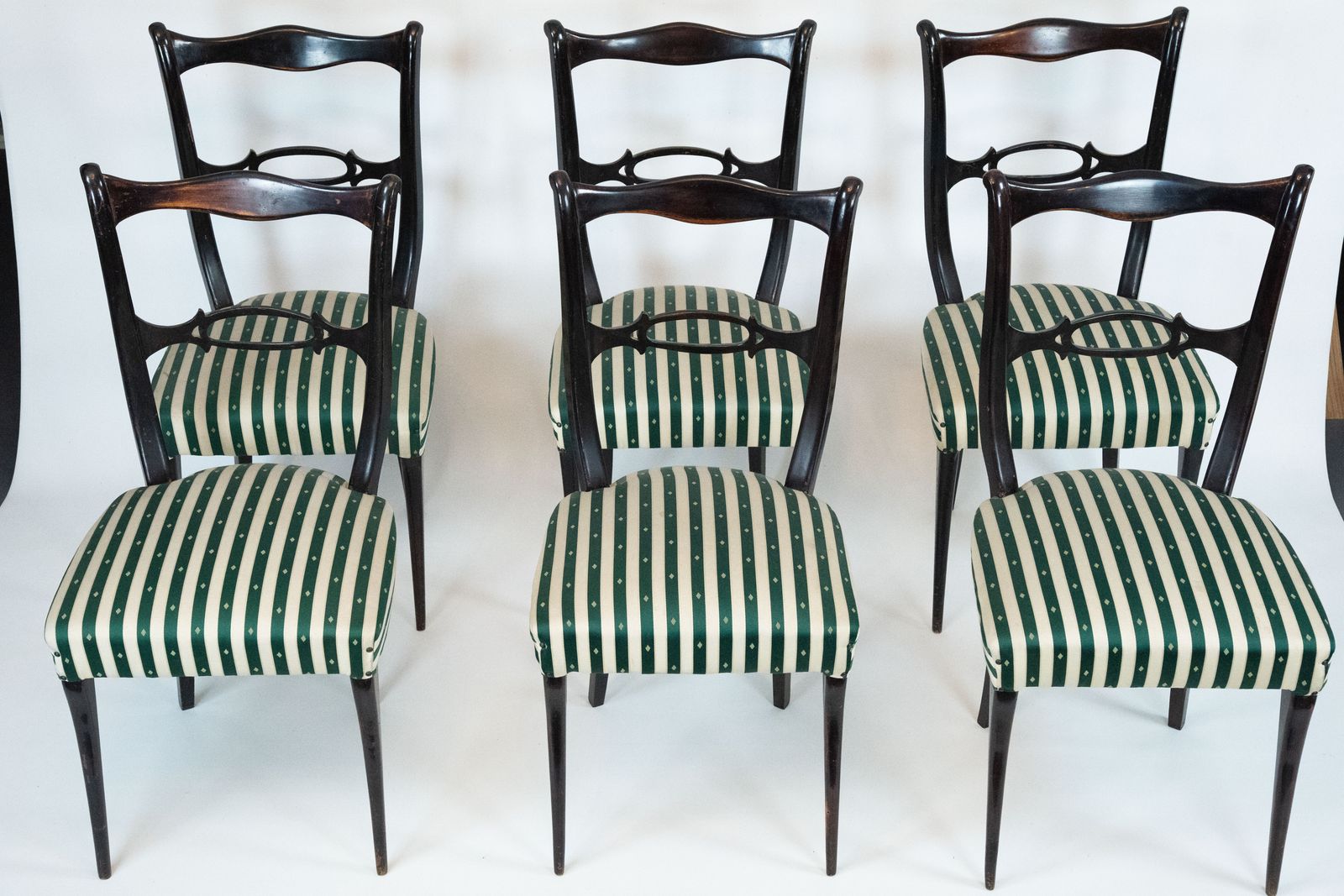 Mid Century Set Of Six Dining Chairs Attributed To Paolo Buffa. Italy 1950s photo furniture