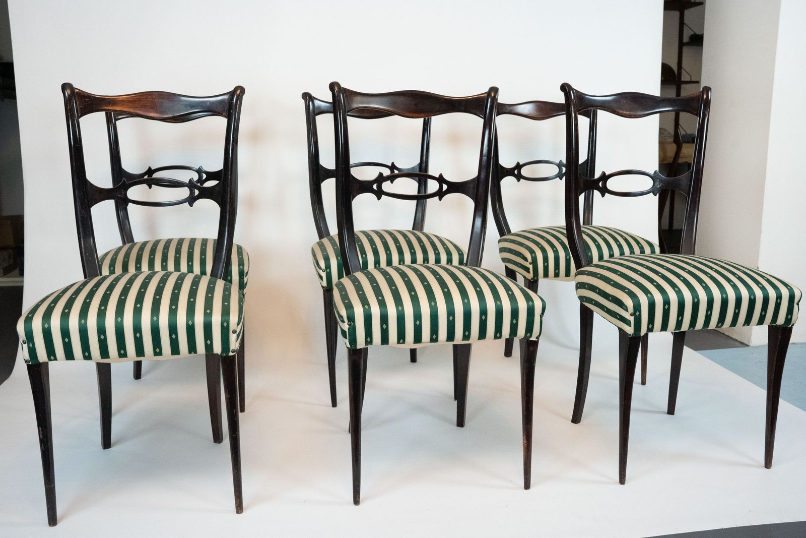 Mid Century Set Of Six Dining Chairs Attributed To Paolo Buffa. Italy 1950s photo Furniture