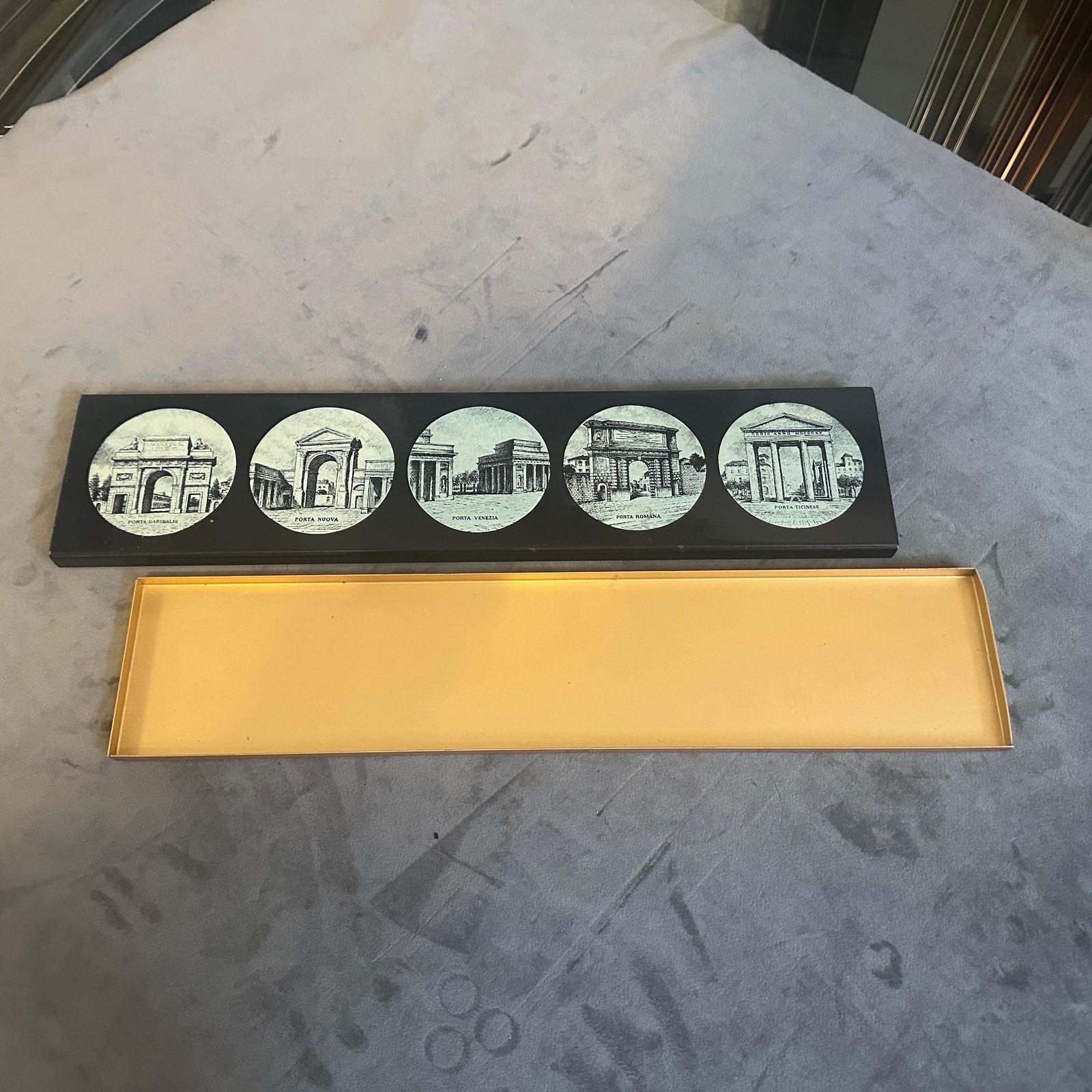 photo furniture 1960s Mid Century Modern Cigarette Box Le Porte Di Milano By Piero Fornasettì