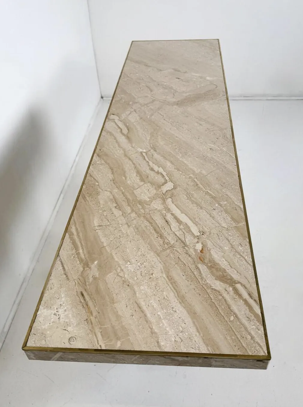 Mid Century Modern Travertine Console photo 3370.0