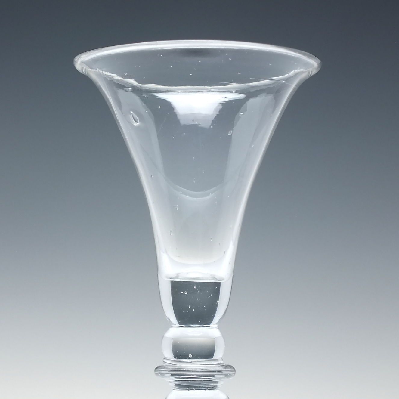 Antique Georgian Balustroid Wine Glass C1740 photo for sale