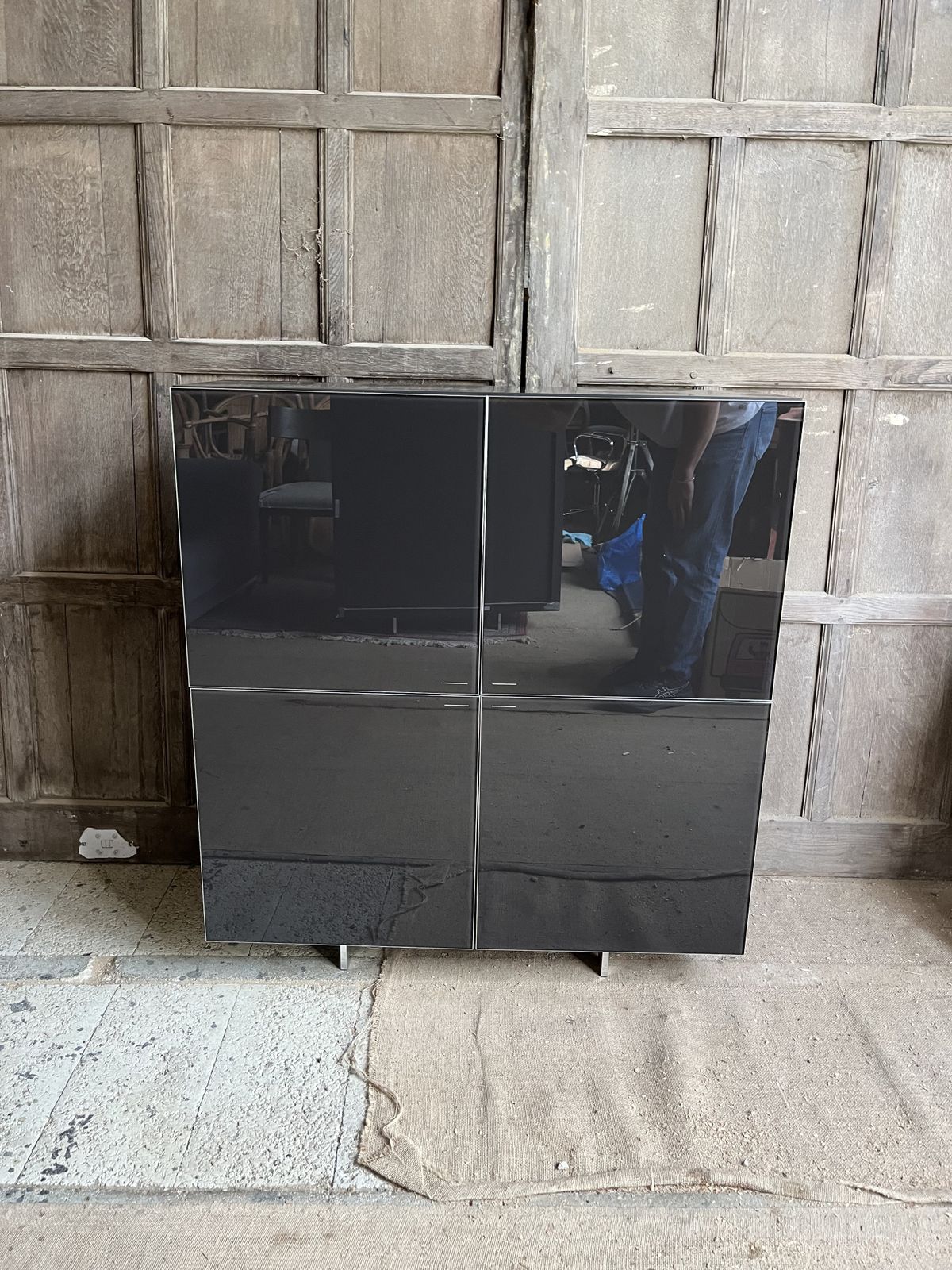 Molteni Square Grey Gloss Cabinet. Rrp £5842. 1 Of 2. photo vintage