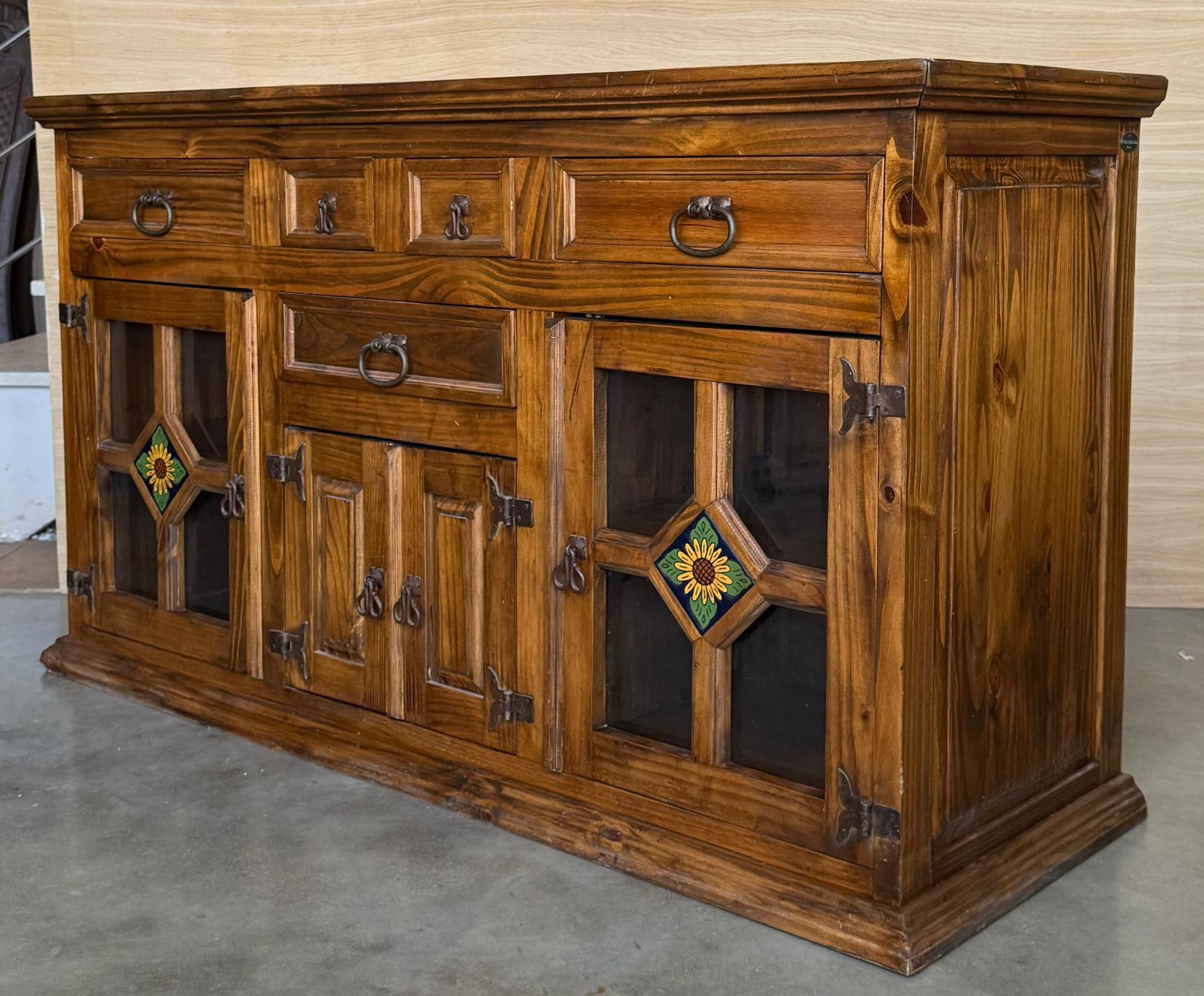 Credenza Or Light Oak Tuscan Sideboard From The Spanish Catalan Baroque Of The 20th Century photo 4751.0