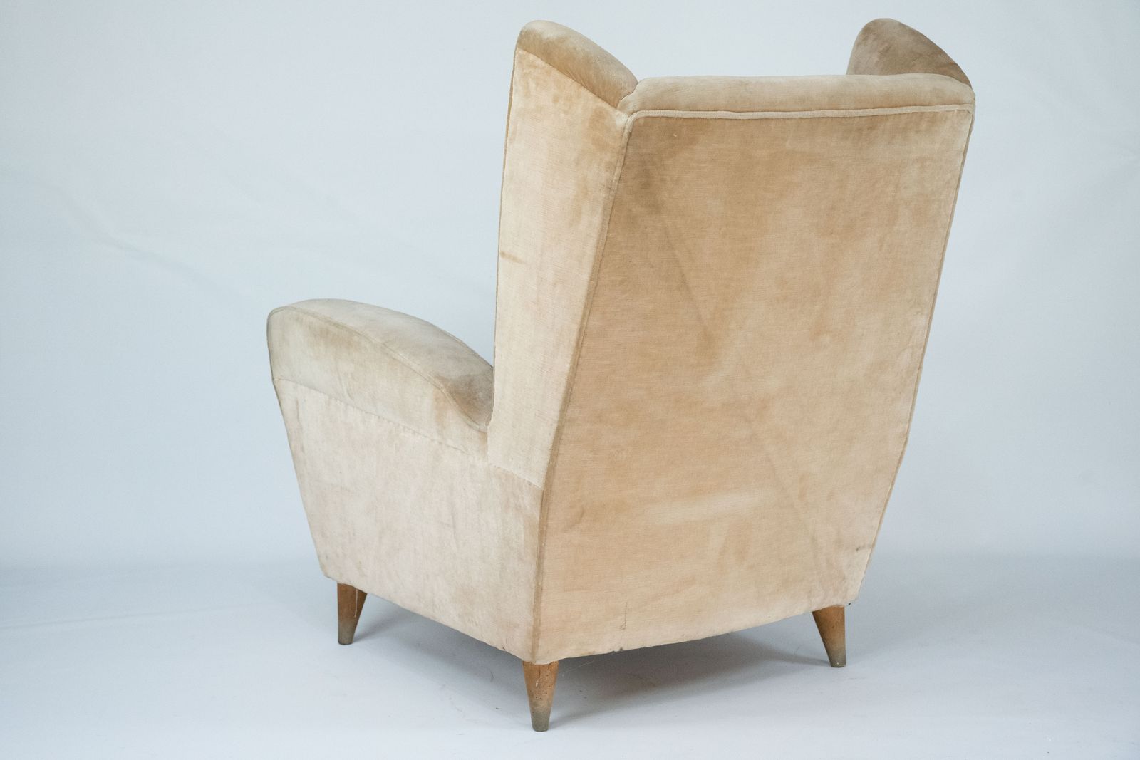 5850.0 Mid Century Attributed Melchiorre Bega Single Armchair In Velvet. Italy 1950s photo