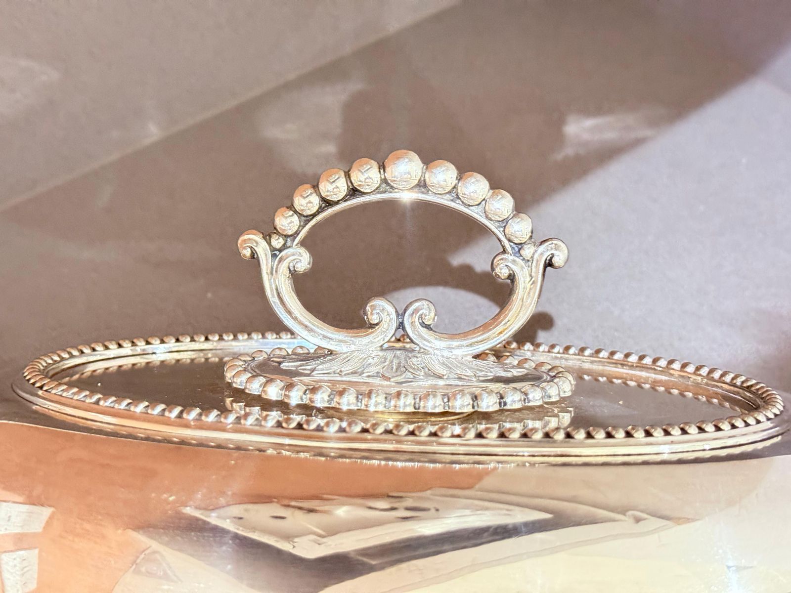 photo for sale Silver Plated Lidded Serving Dish On Stand, Antique English Neoclassical Luxury