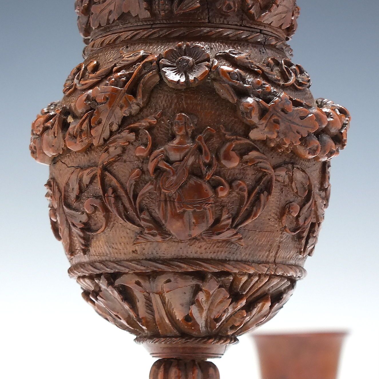 Exceptionally Rare 18th Century Coquilla Nut Carved Vase C1750 photo 980.0