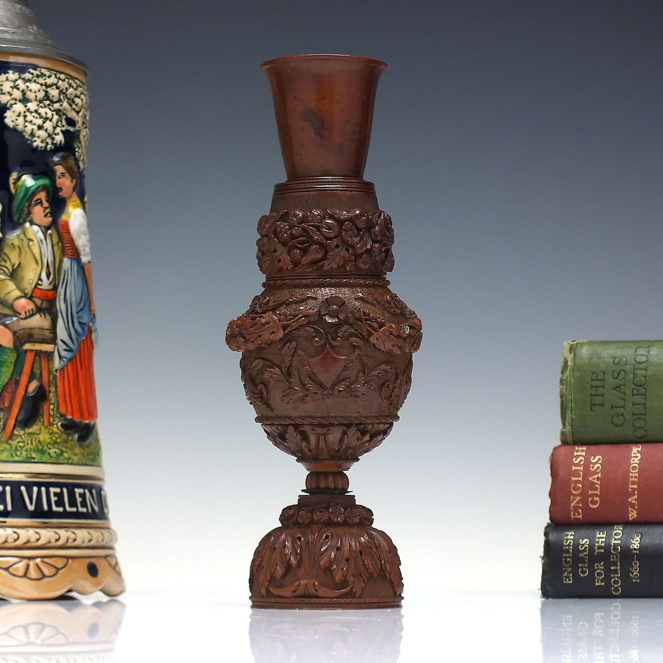 Exceptionally Rare 18th Century Coquilla Nut Carved Vase C1750 photo buy
