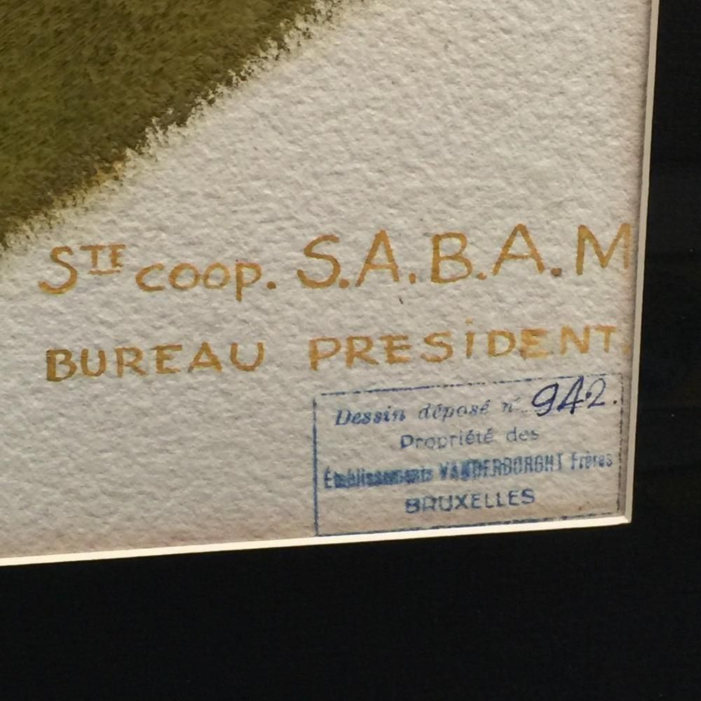 Presidentieel Kantoor Van Sabam Door Etablissements Vanderborght In Brussel, Aquarel, Jaren 1930–1940 photo vintage