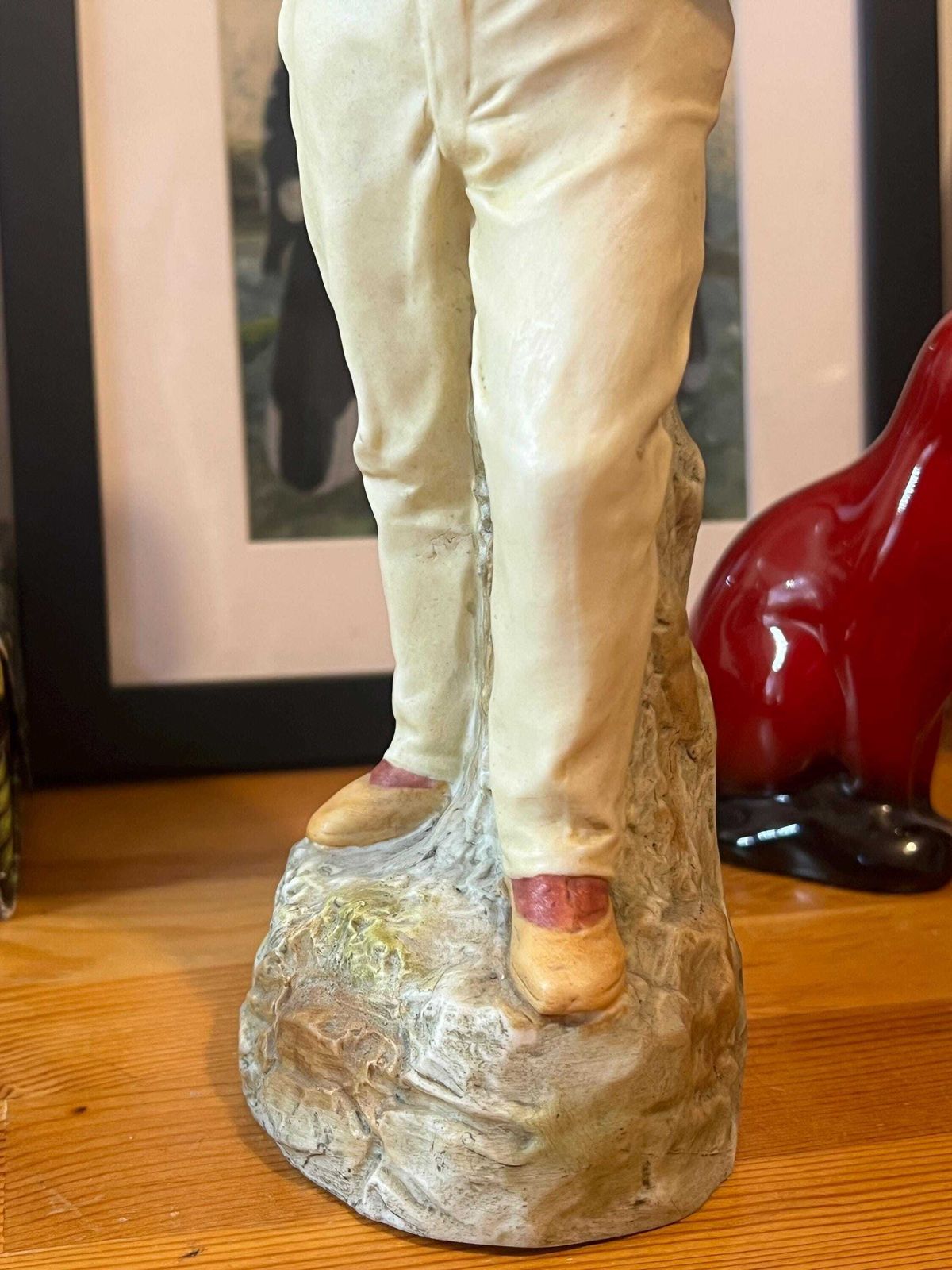 photo furniture Bisque Porcelain Figurine Of Boy Cricketer C1850