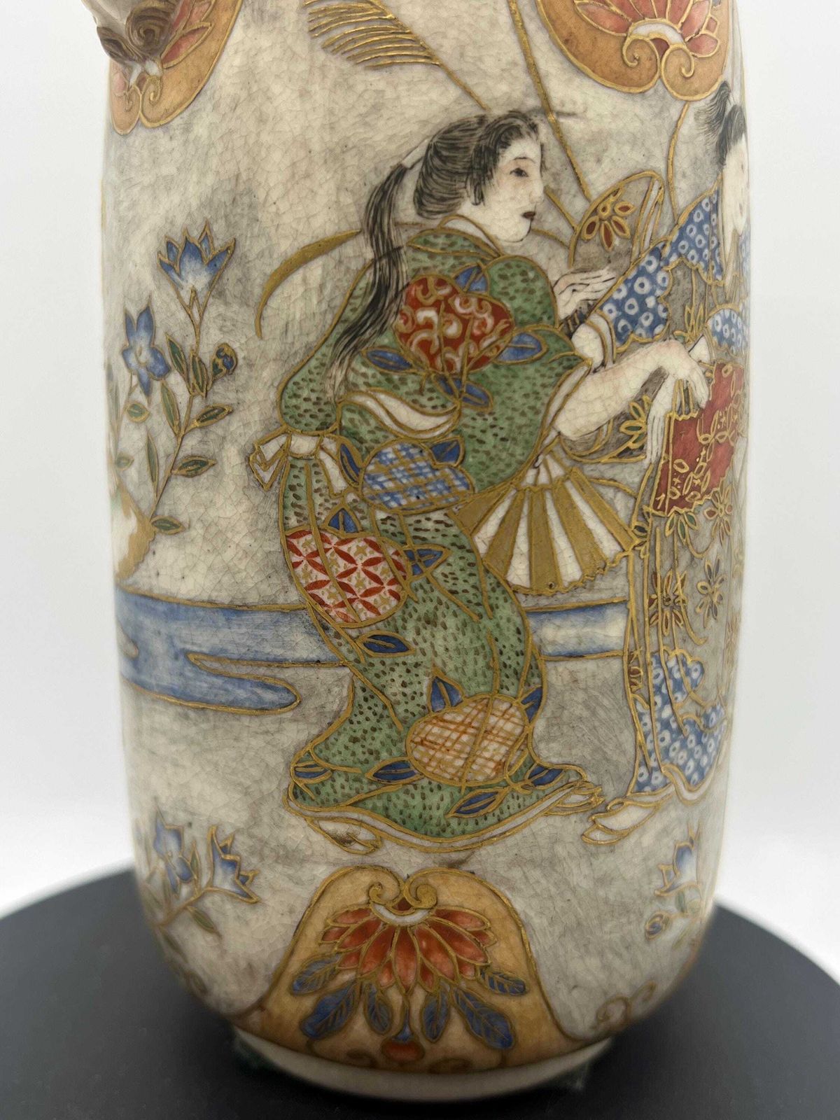 A Beautifully Decorated Meiji Period Satsuma Vase C1850 photo vintage