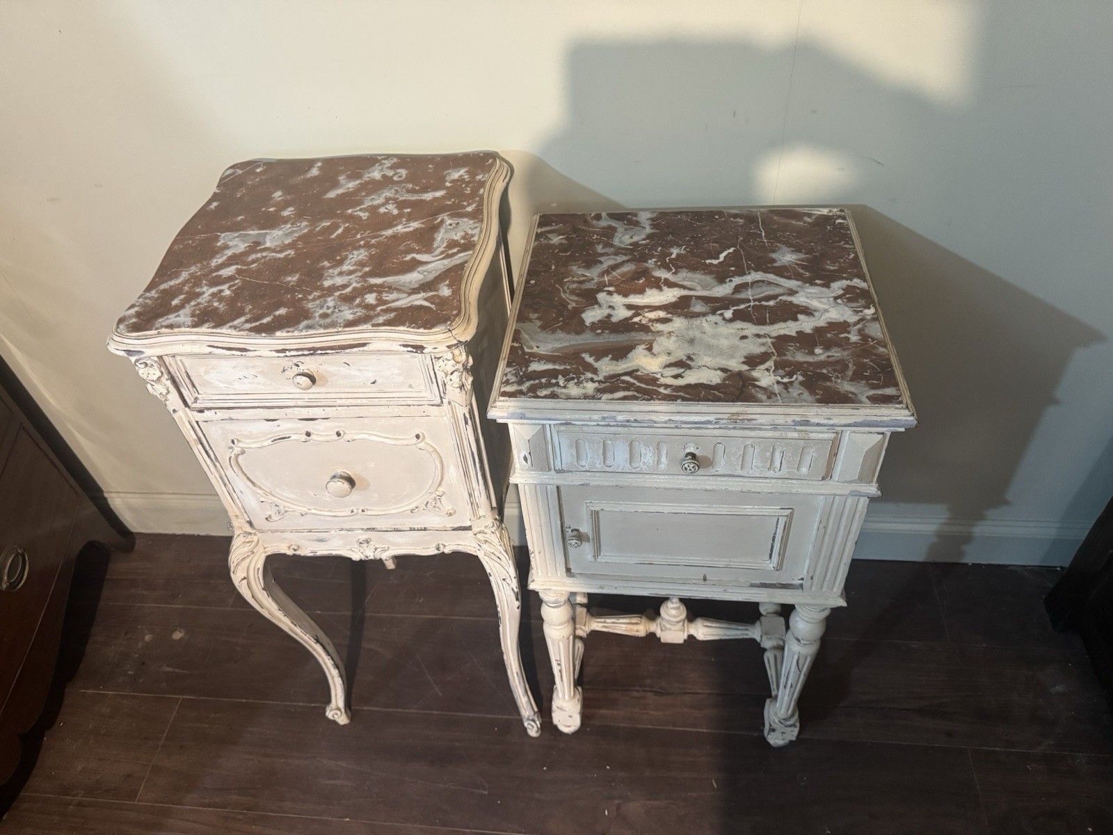 photo furniture Matched Pair French 19th Century Bedside Tables / Pot Cupboards