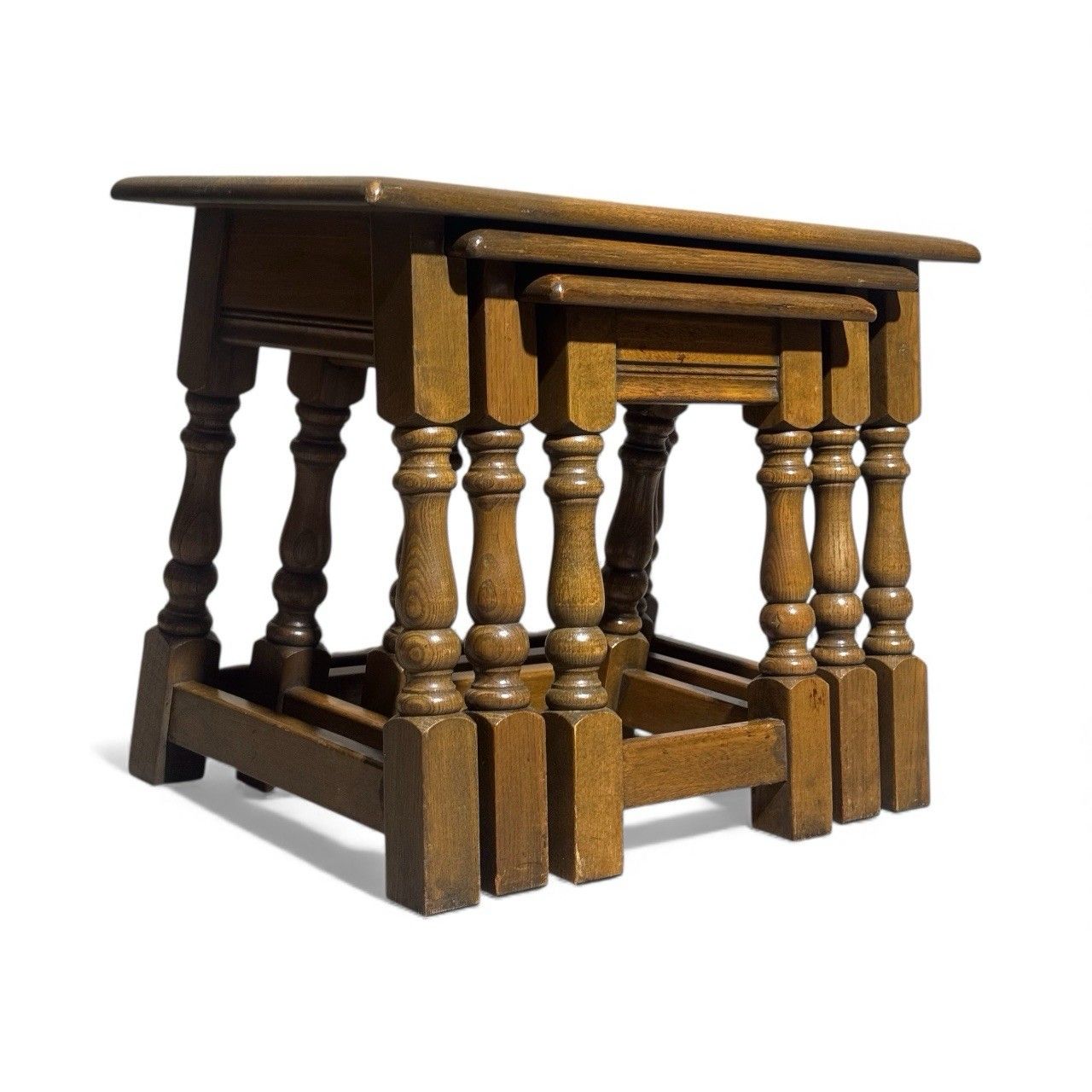 Old Charm Solid Oak Sideboard Nest Of Tables Superior Quality Antique Style photo 145.0