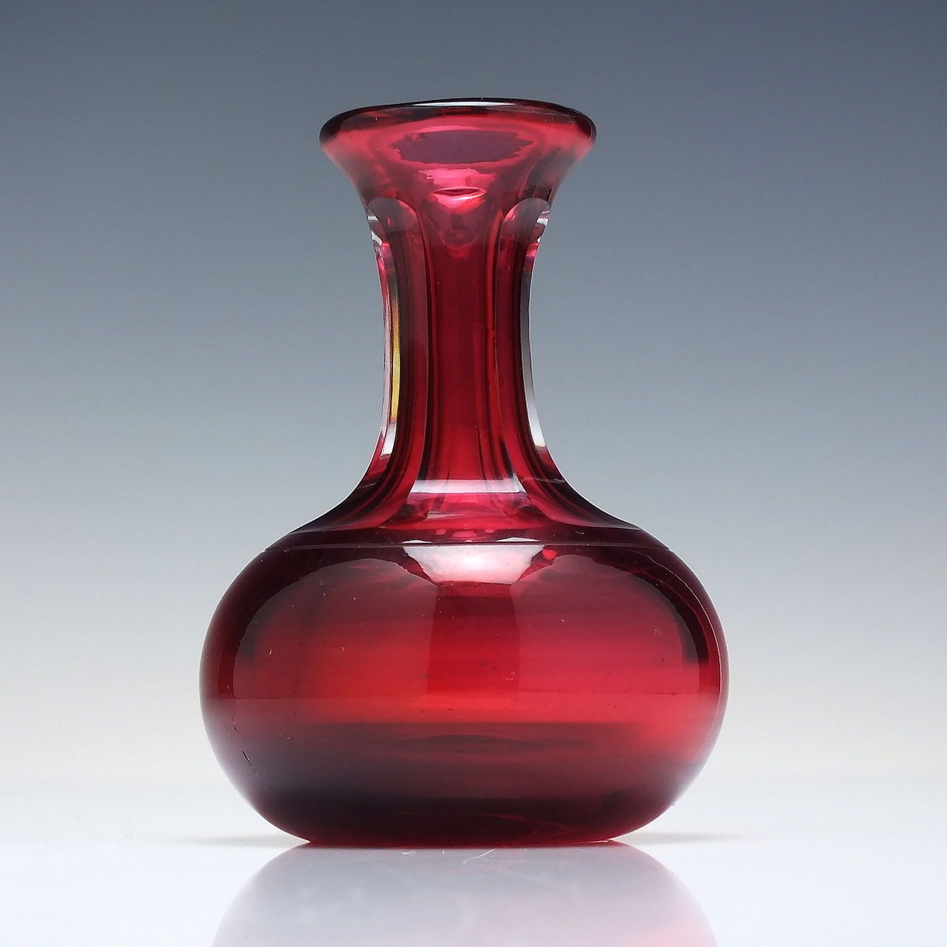 Rare Antique Victorian Cranberry Glass Gill Drinks Measure C1890